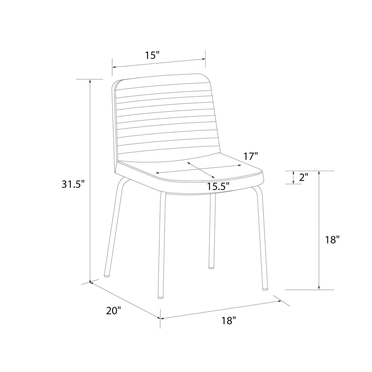 Corey Dining Chair, Grey - MASTERSTORE - 8595677160369 - Spisebordsstole - C044412QE - 8595677160369