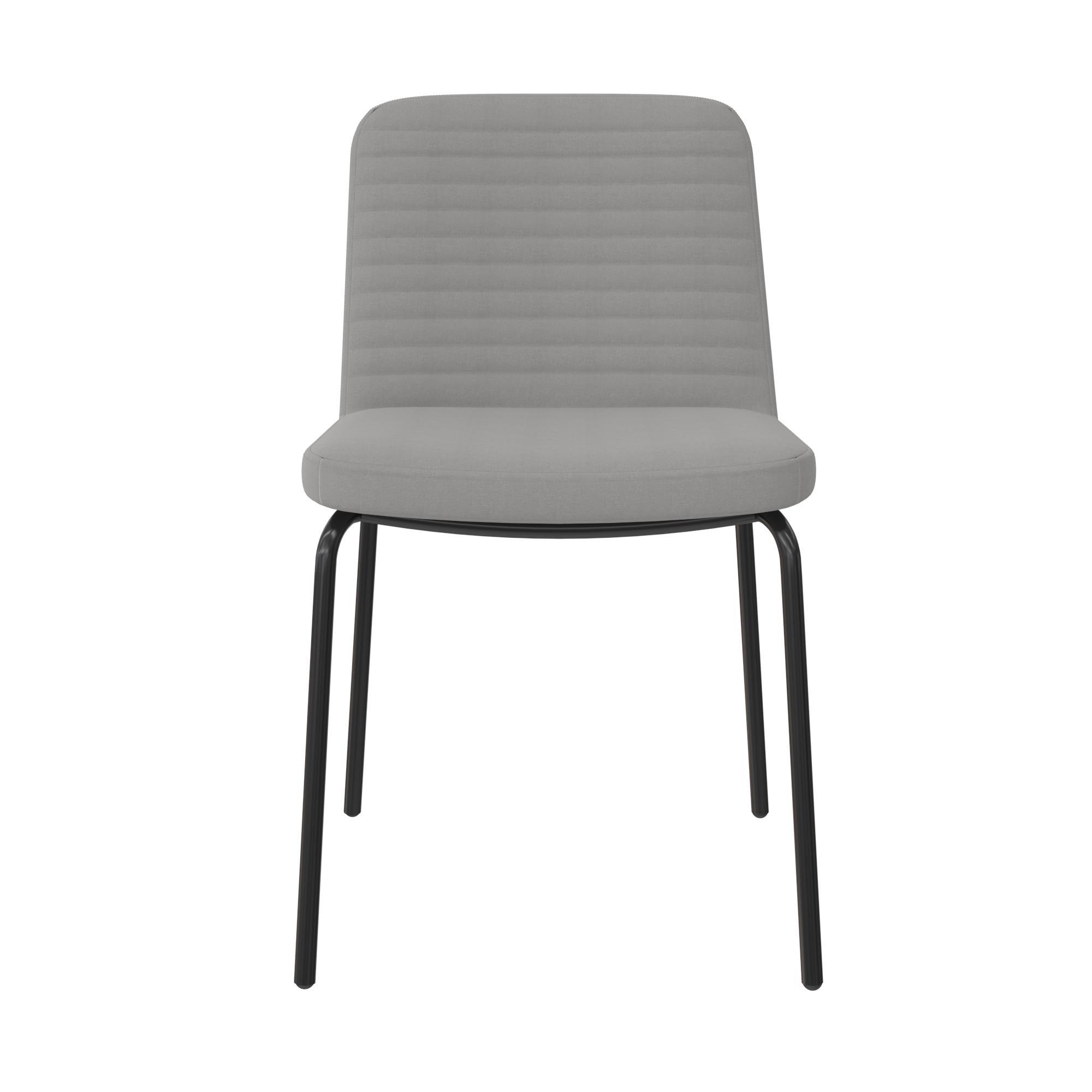 Matstol - 46x51x80 cm - 2 st, klassisk design med skumvadderat linne - grå - Corey