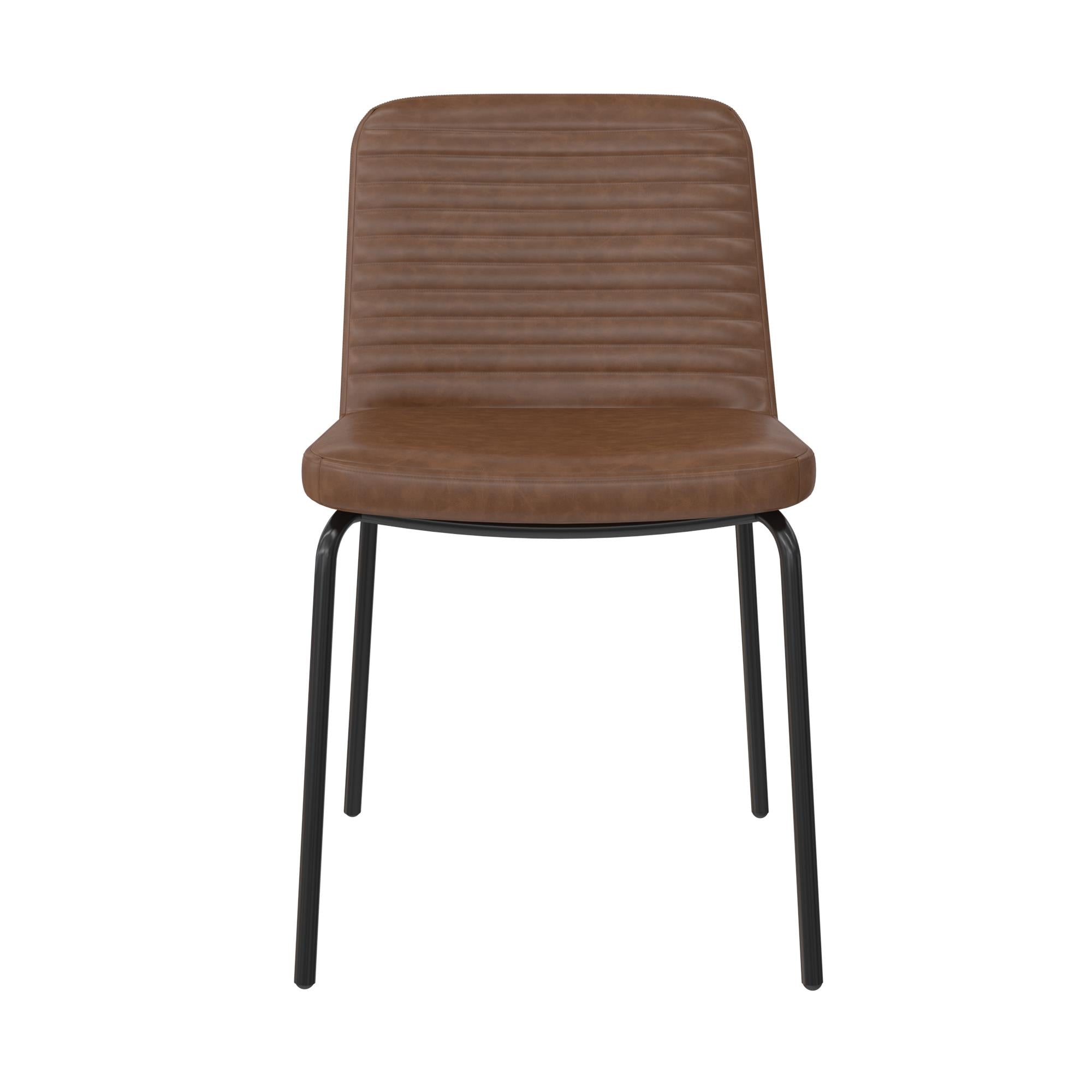 Matstol - 46x51x80 cm - 2 delar, klassisk design med skumvadderat konstläder - brun - Corey