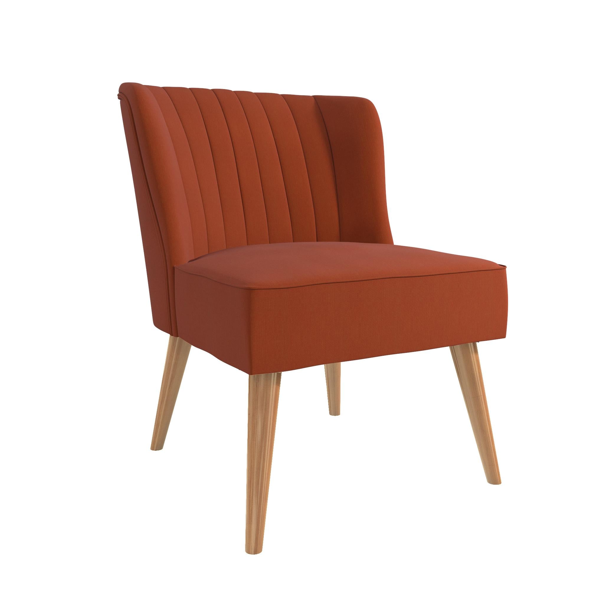 Fåtölj - 75x65x85 cm - med linnetygsklädsel - orange - Brittany