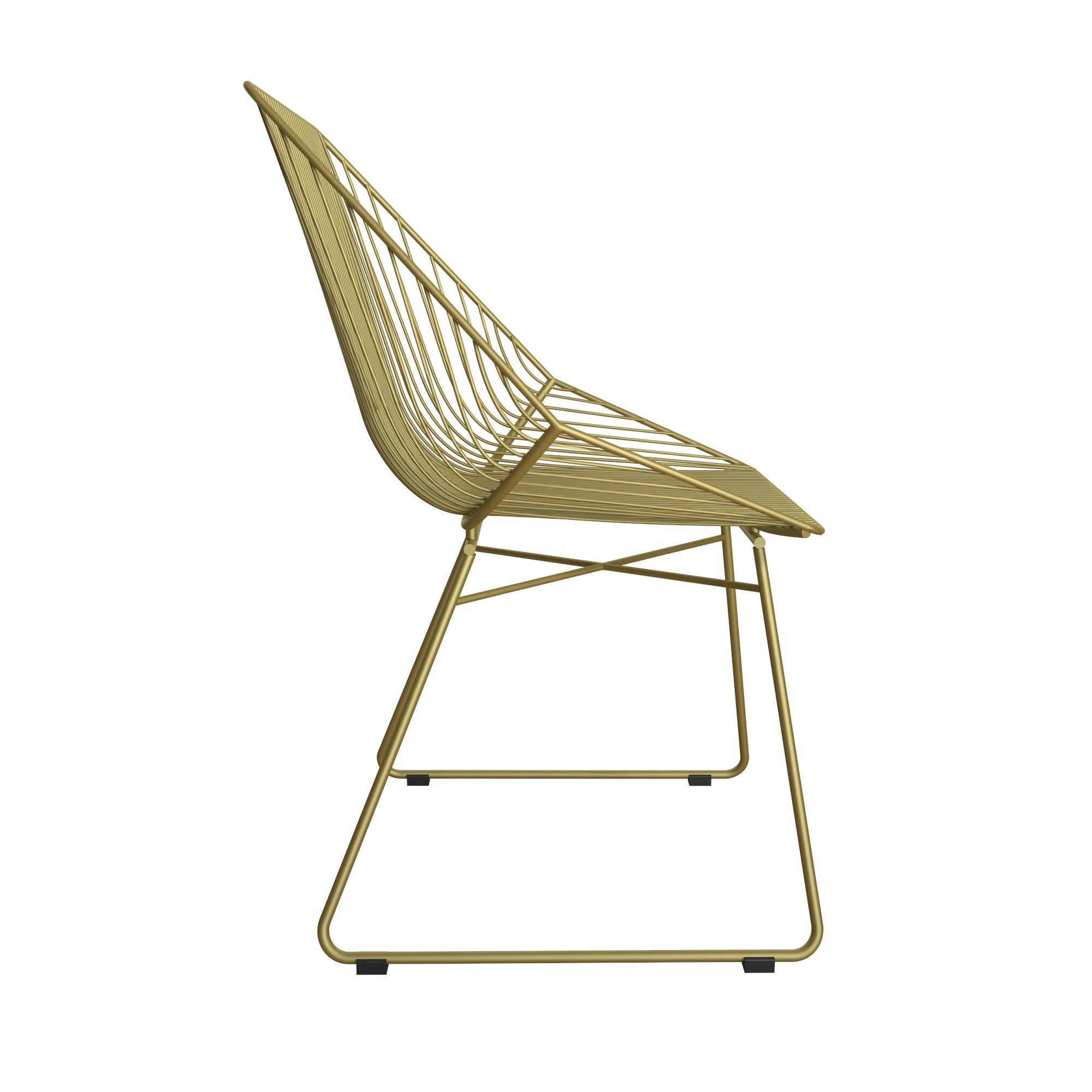 Matsalsstol - 53x58x83 cm - modern design, tillverkad av guldfärgad metall - guld - Ellis