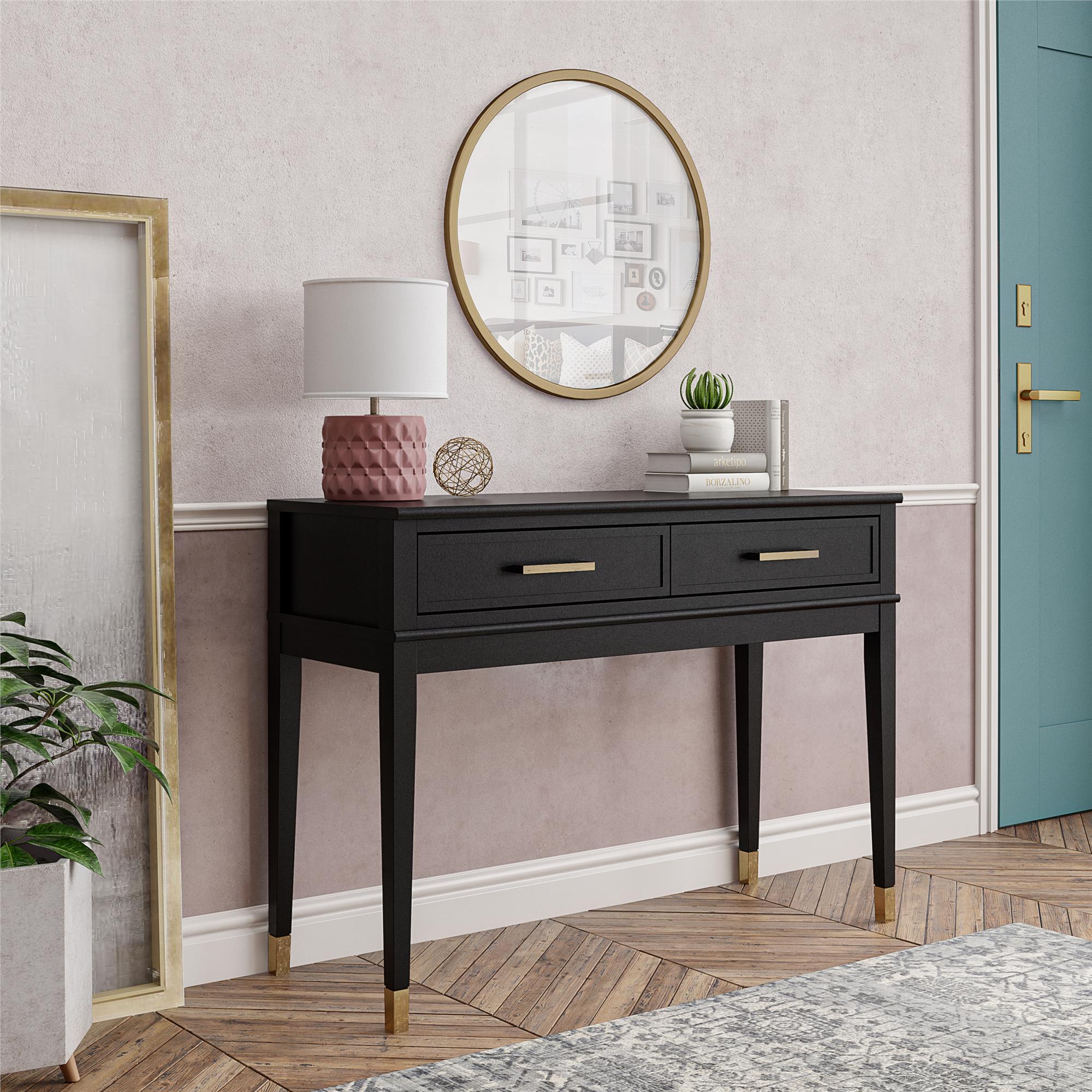 Westerleigh Black Console Table with Elegant Gold Accents - MASTERSTORE - 8595677160659 - Console Tables - 7666872COM - 8595677160659