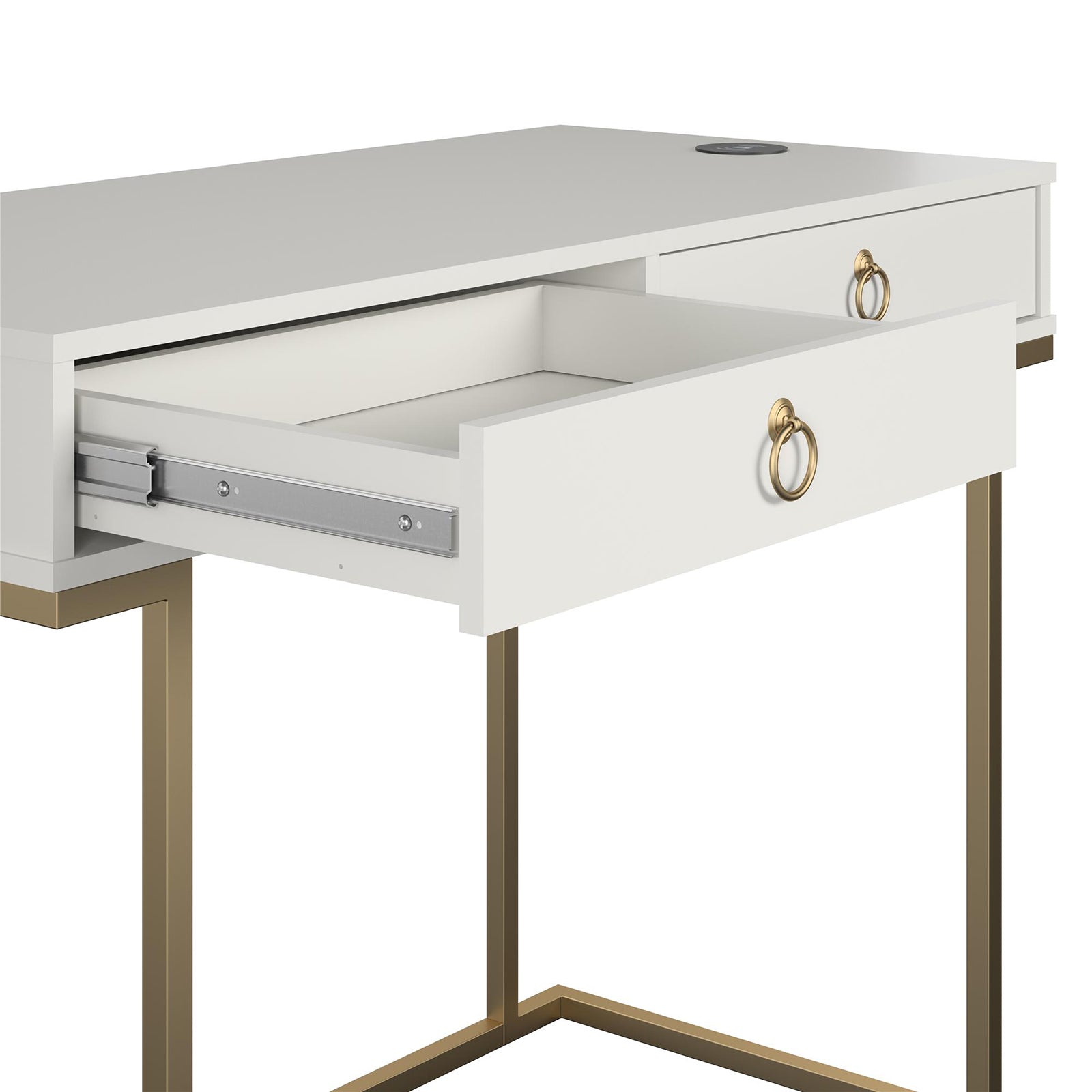 Camila Modern Gray Desk with Wireless Charging & Storage - MASTERSTORE - 8595677160673 - Desks - 1796408COM - 8595677160673