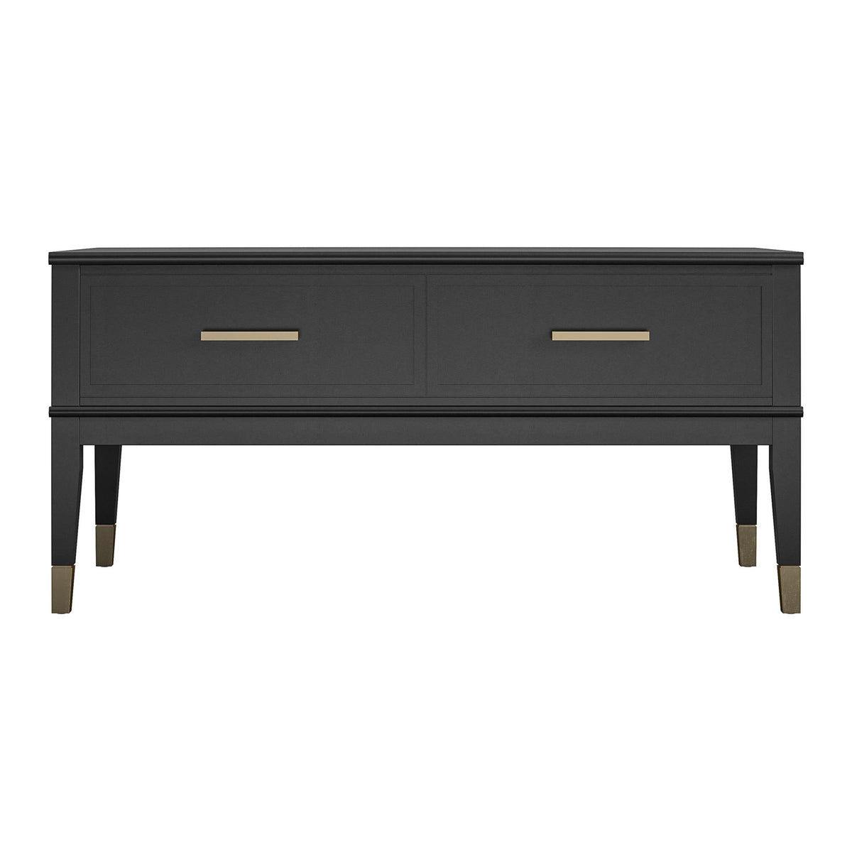 Soffbord - 106x52x51 cm - med 2 lådor och toppbricka med lyftfunktion - svart - Westerleigh