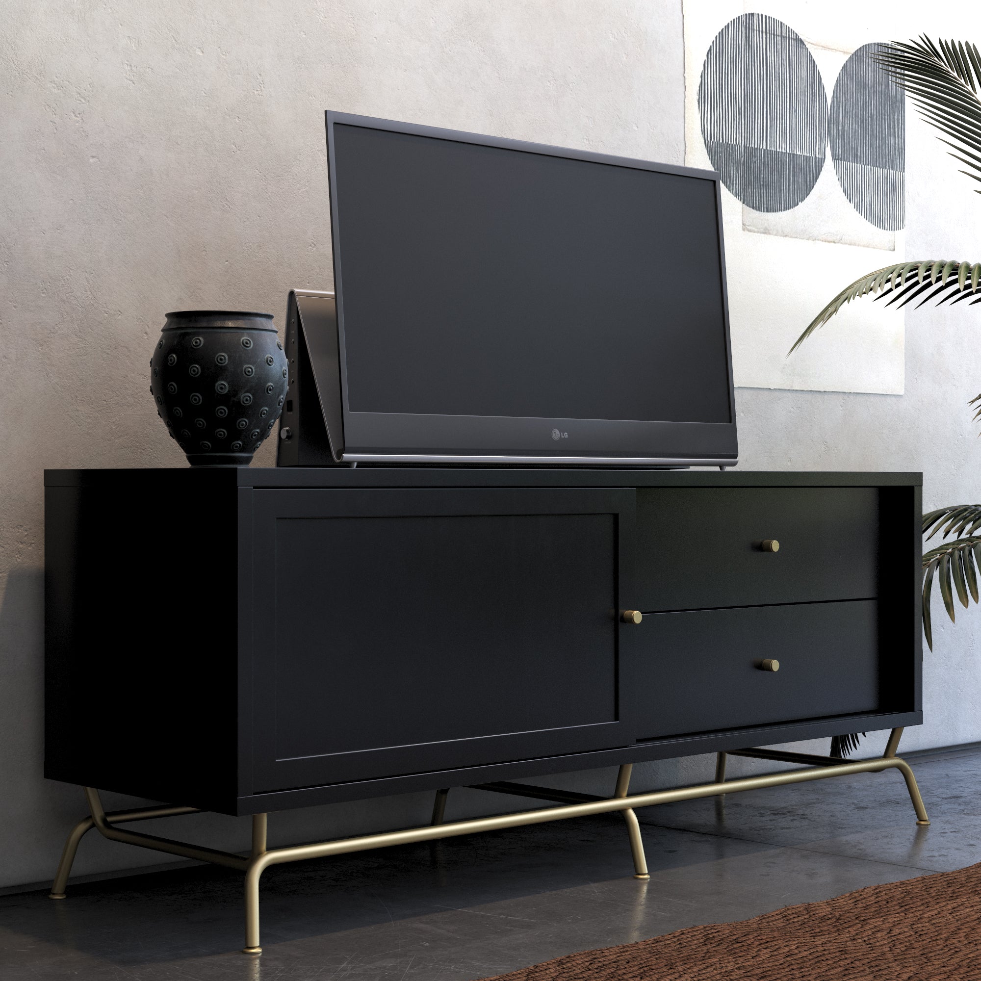 Nova TV Unit, Black - MASTERSTORE - 8595677161045 - TV Units - 1228872COM - 8595677161045