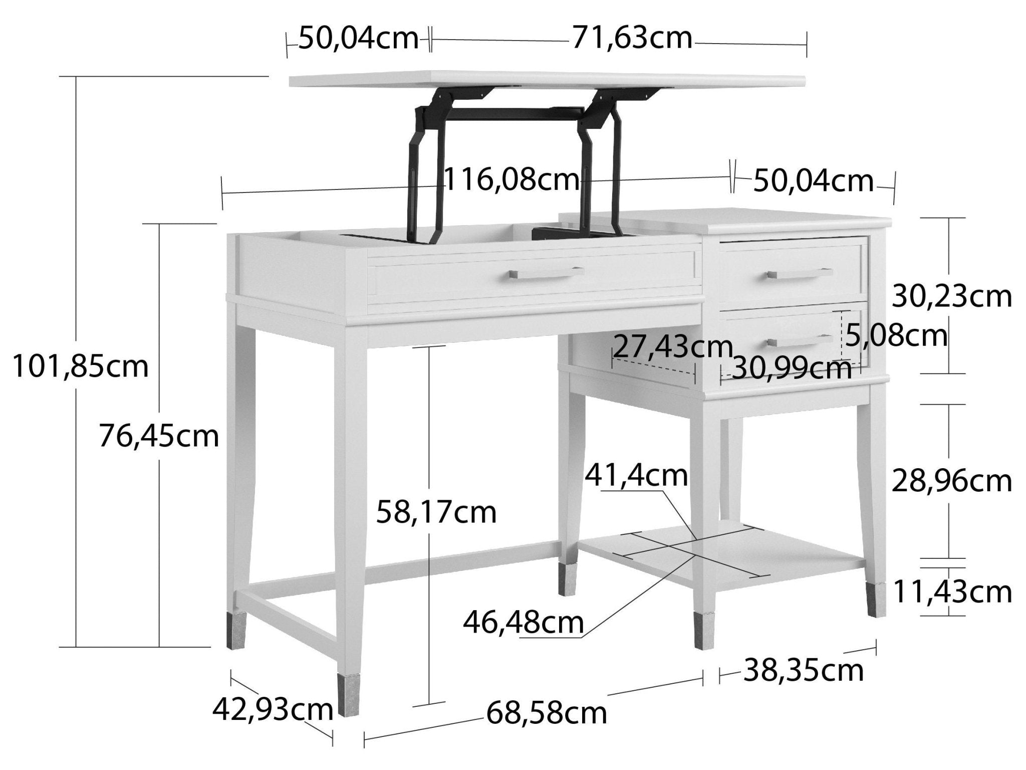 Westerleigh Lift - Top Desk in Sleek Black – Sit or Stand Workstation - MASTERSTORE - 8595677161403 - Writing Desk - 5228872COM - 8595677161403