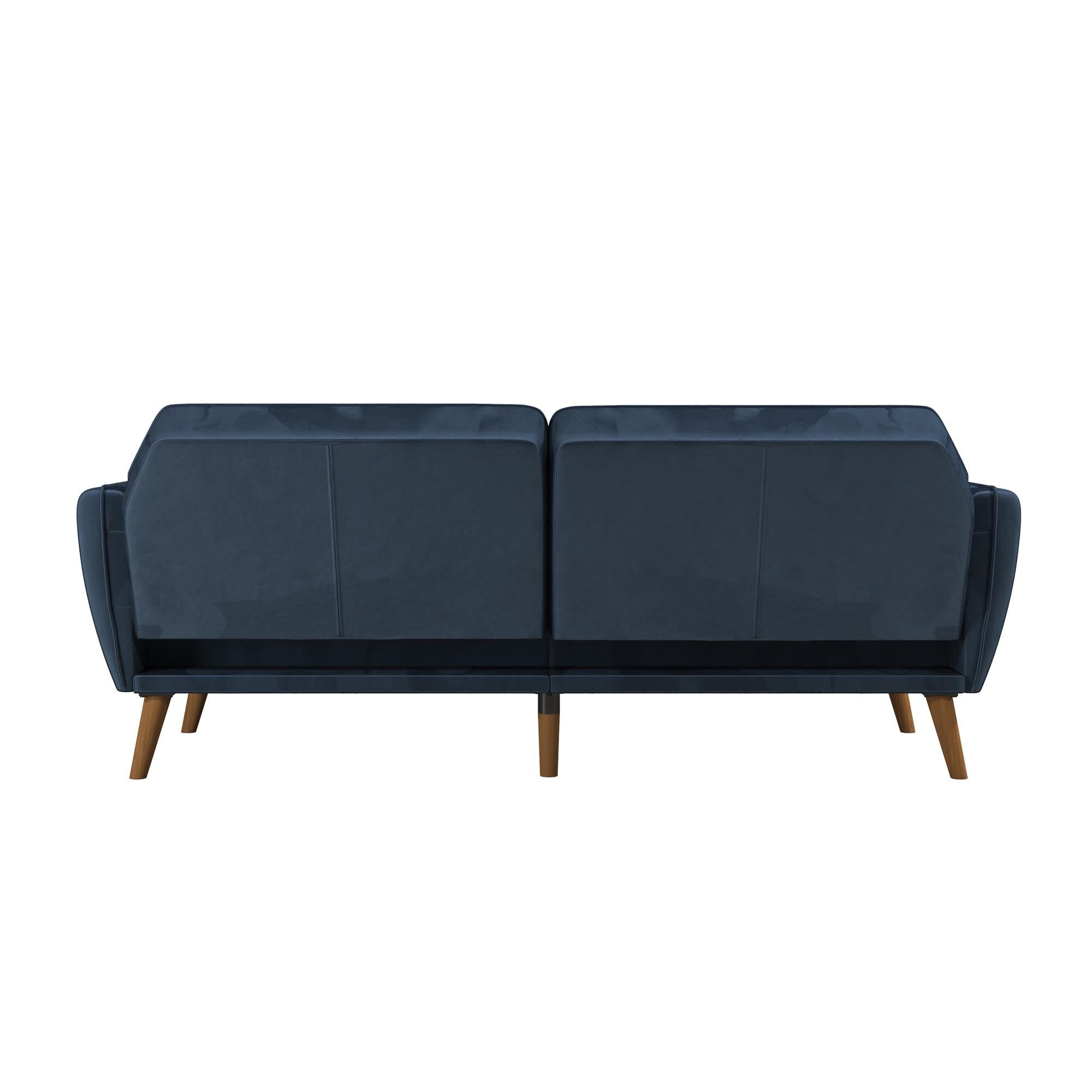 Bäddsoffa - 211x85x83 cm - för 3 personer, klädd med sammet - blå - Tallulah - Bäddsoffor - Bäddsoffa - 211x85x83 cm - för 3 personer, klädd med sammet - blå - Tallulah -