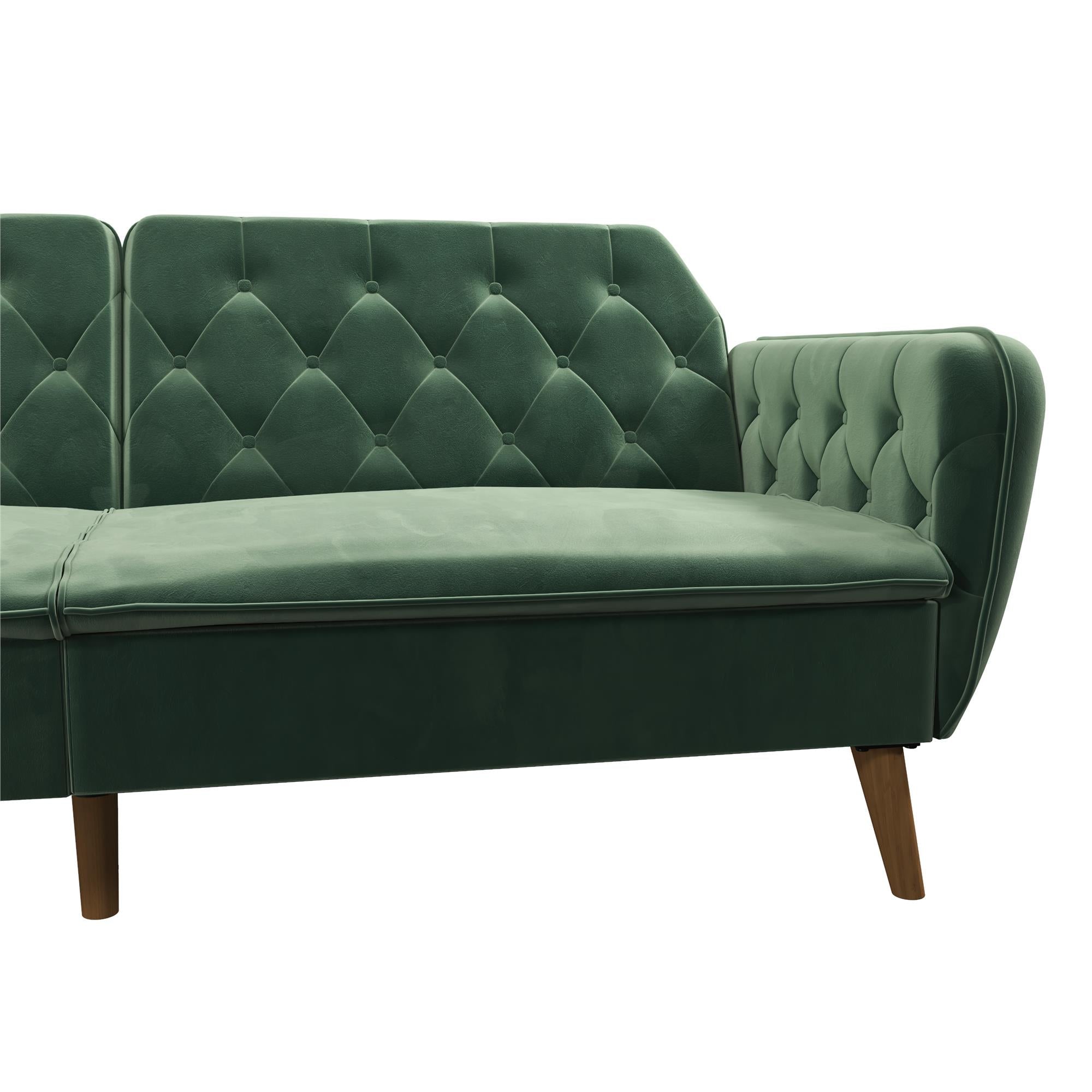 Bäddsoffa - 211x85x83 cm - för 3 personer, klädd med sammet - grå - Tallulah - Bäddsoffor - Bäddsoffa - 211x85x83 cm - för 3 personer, klädd med sammet - grå - Tallulah -
