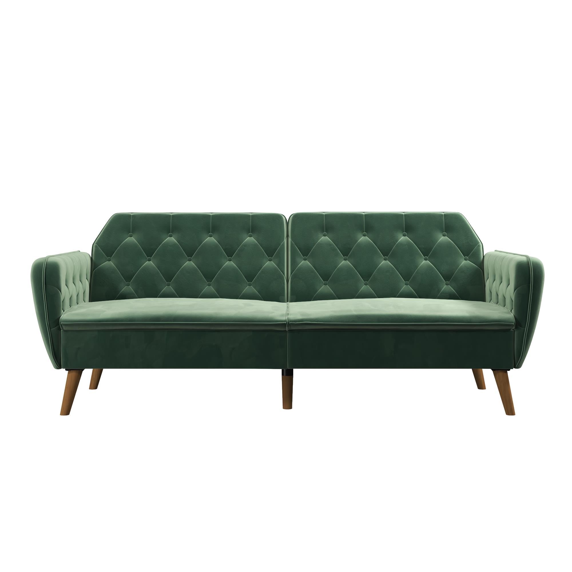Bäddsoffa - 211x85x83 cm - för 3 personer, klädd med sammet - grå - Tallulah - Bäddsoffor - Bäddsoffa - 211x85x83 cm - för 3 personer, klädd med sammet - grå - Tallulah -