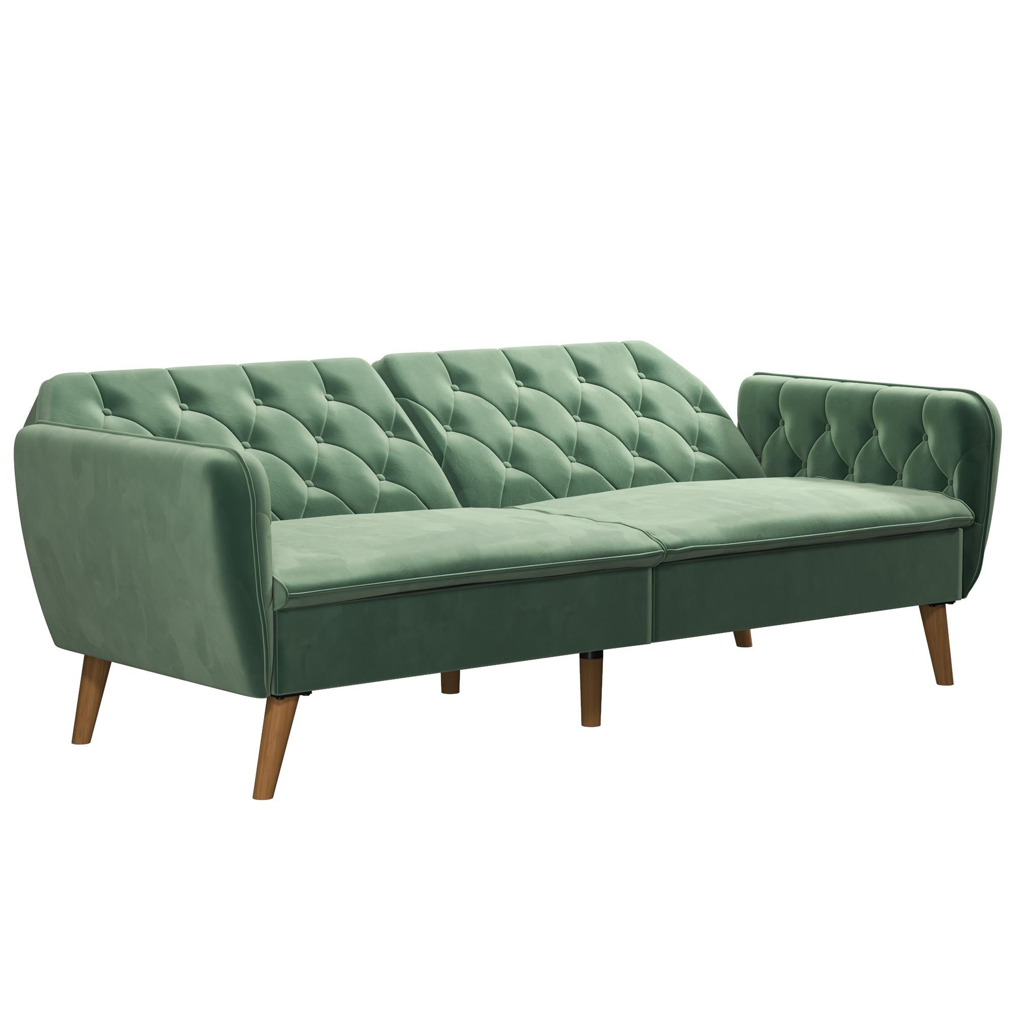 Bäddsoffa - 211x85x83 cm - för 3 personer, klädd med sammet - grå - Tallulah - Bäddsoffor - Bäddsoffa - 211x85x83 cm - för 3 personer, klädd med sammet - grå - Tallulah -