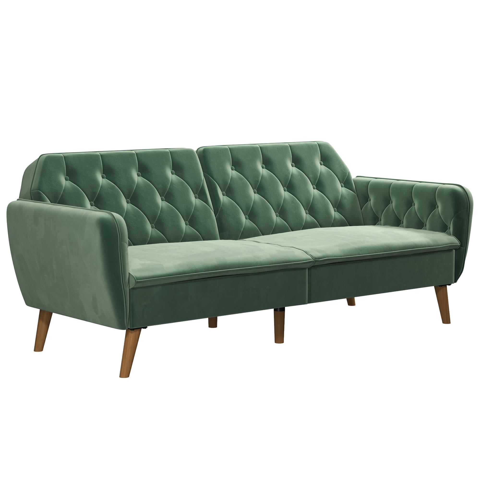 Bäddsoffa - 211x85x83 cm - för 3 personer, klädd med sammet - grå - Tallulah - Bäddsoffor - Bäddsoffa - 211x85x83 cm - för 3 personer, klädd med sammet - grå - Tallulah -