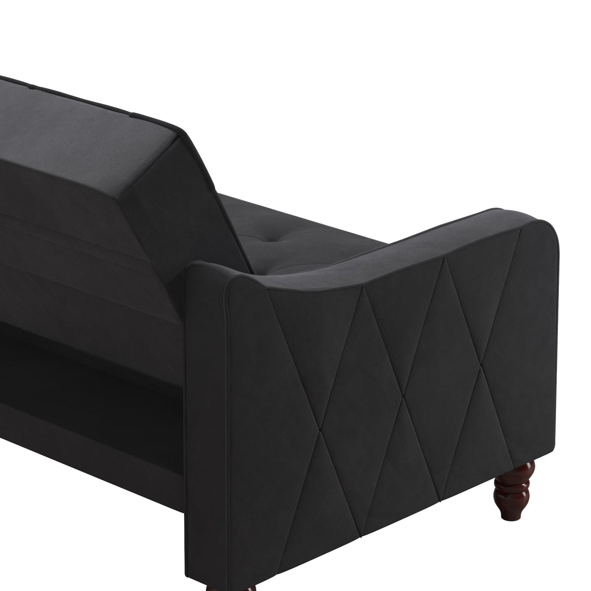 Bäddsoffa - 207x85x88 cm - för 3 personer, klädd i sammet - grå - Vintage