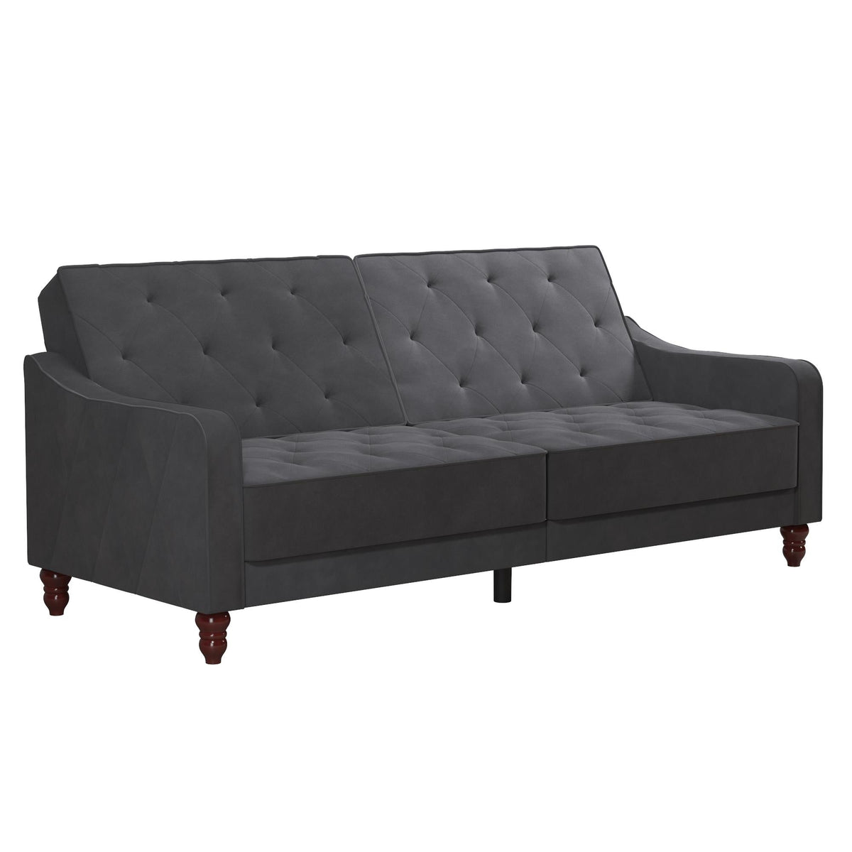 Elegant Vintage 3 - Seater Sleeper Sofa in Grey Velvet - MASTERSTORE - 8595677162172 - Sleeper Sofas - 2238479N - 8595677162172