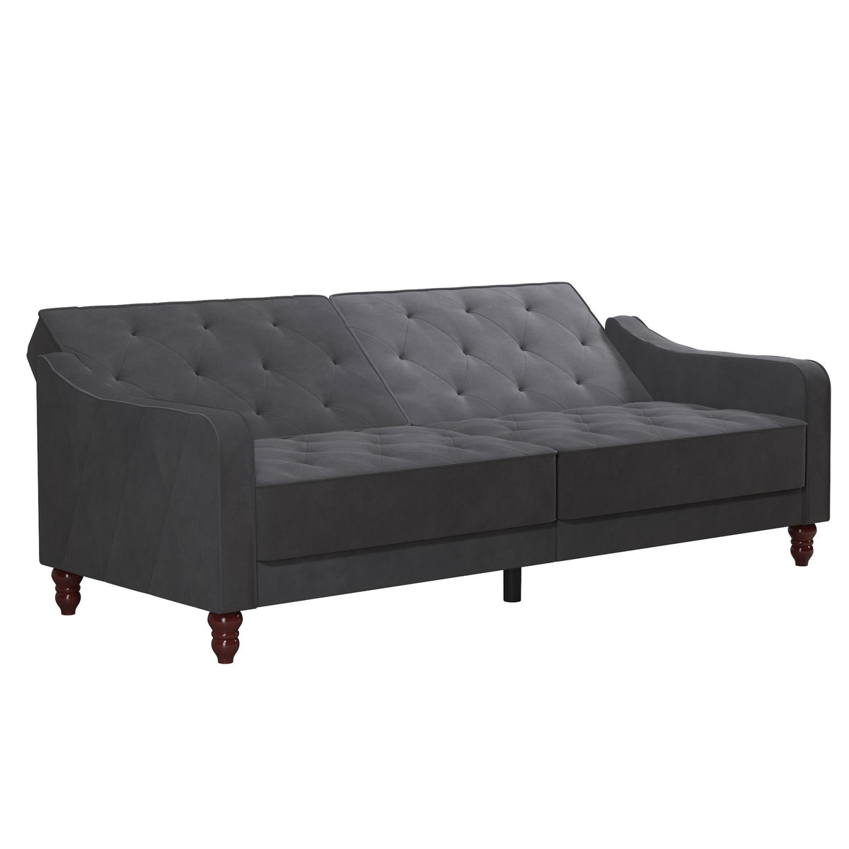 Elegant Vintage 3 - Seater Sleeper Sofa in Grey Velvet - MASTERSTORE - 8595677162172 - Sleeper Sofas - 2238479N - 8595677162172
