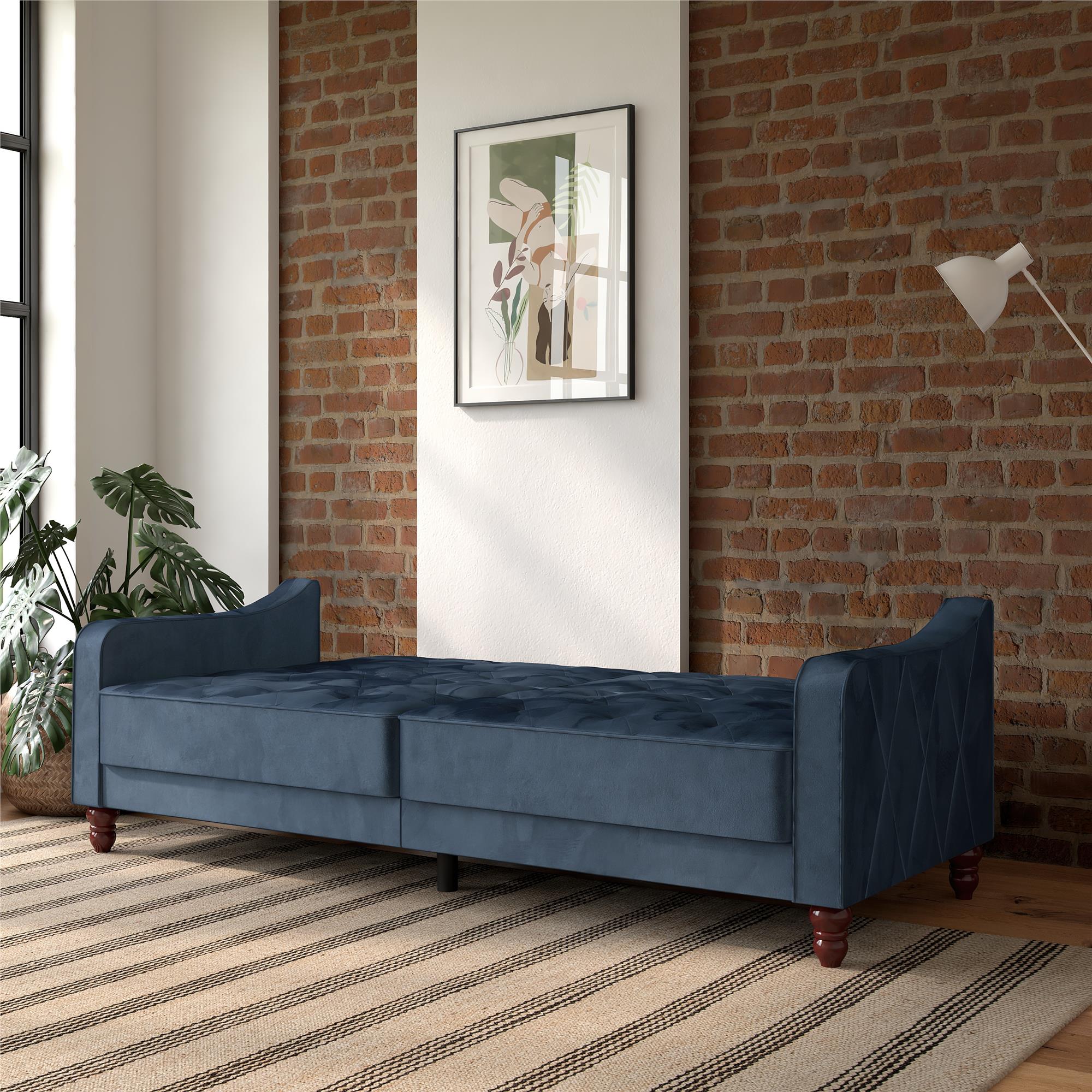 Elegant Blue Vintage 3 - Seater Sofa Bed with Split - Back Function - MASTERSTORE - 8595677162189 - Sofa Beds - 2238679N - 8595677162189