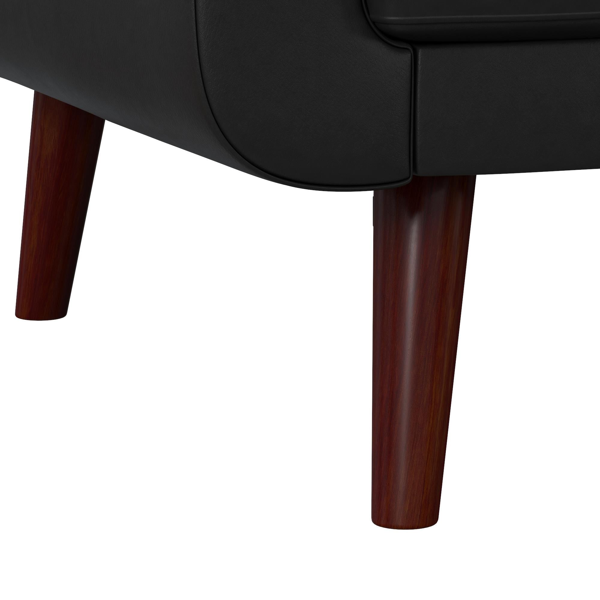 Bäddsoffa - 199x86x83 cm - för 3 personer, klädd med konstläder - svart - Nola - Bäddsoffor - Bäddsoffa - 199x86x83 cm - för 3 personer, klädd med konstläder - svart - Nola -