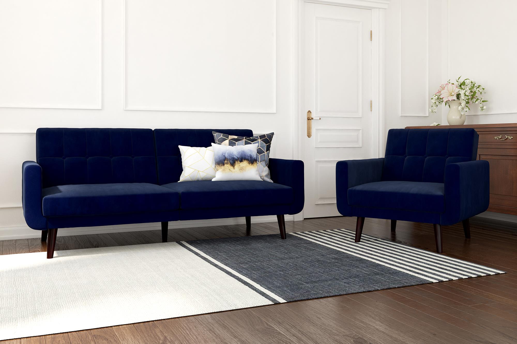 Nola 3-sits bäddsoffa, blå