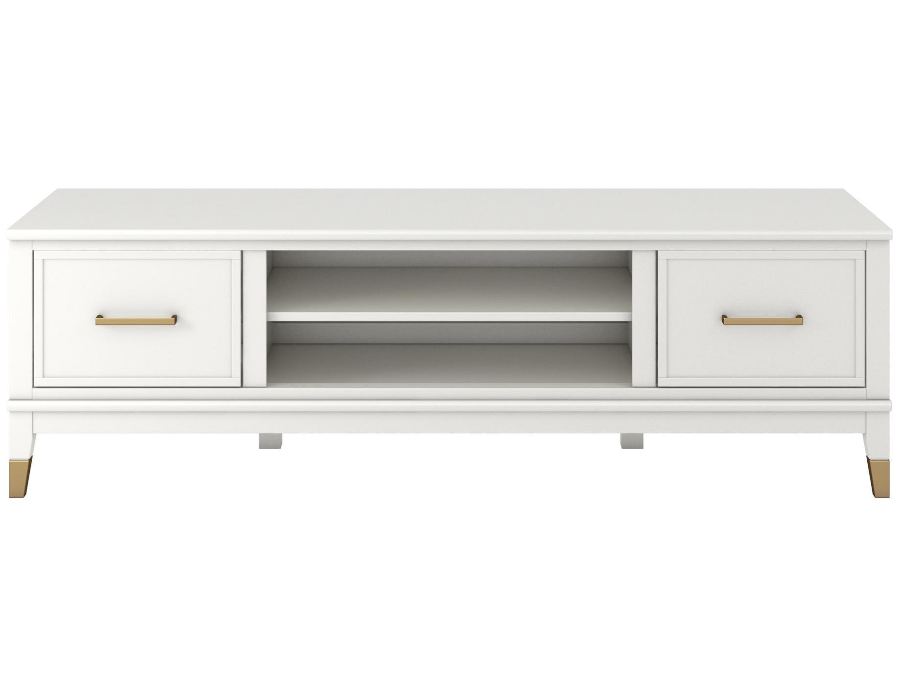 TV - bänk - 151x50x47 cm - med 2 skåp och hyllplan - vit - Westerleigh - TV - möbler - TV - bänk - 151x50x47 cm - med 2 skåp och hyllplan - vit - Westerleigh -