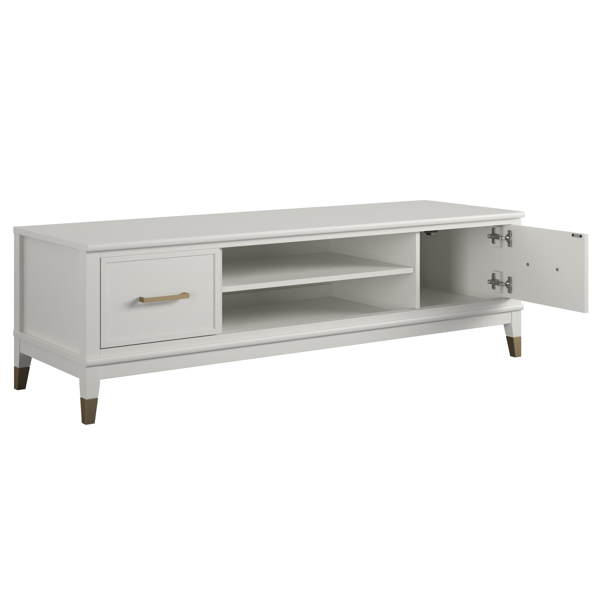 TV - bänk - 151x50x47 cm - med 2 skåp och hyllplan - vit - Westerleigh - TV - möbler - Westerleigh TV Møbel, hvid - MASTERSTORE - 8595677162424 - Tv - møbler - 1879013COM - 8595677162424 -