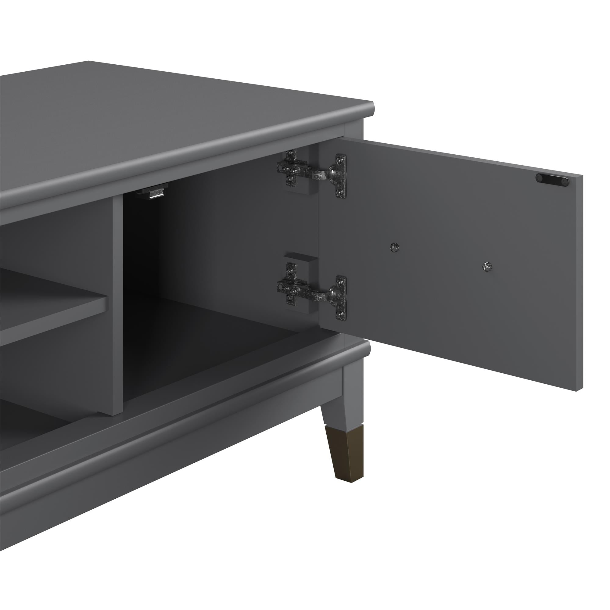 TV - bänk - 151x50x47 cm - med 2 skåp och hyllplan - grå - Westerleigh - TV - möbler - TV - bänk - 151x50x47 cm - med 2 skåp och hyllplan - grå - Westerleigh -