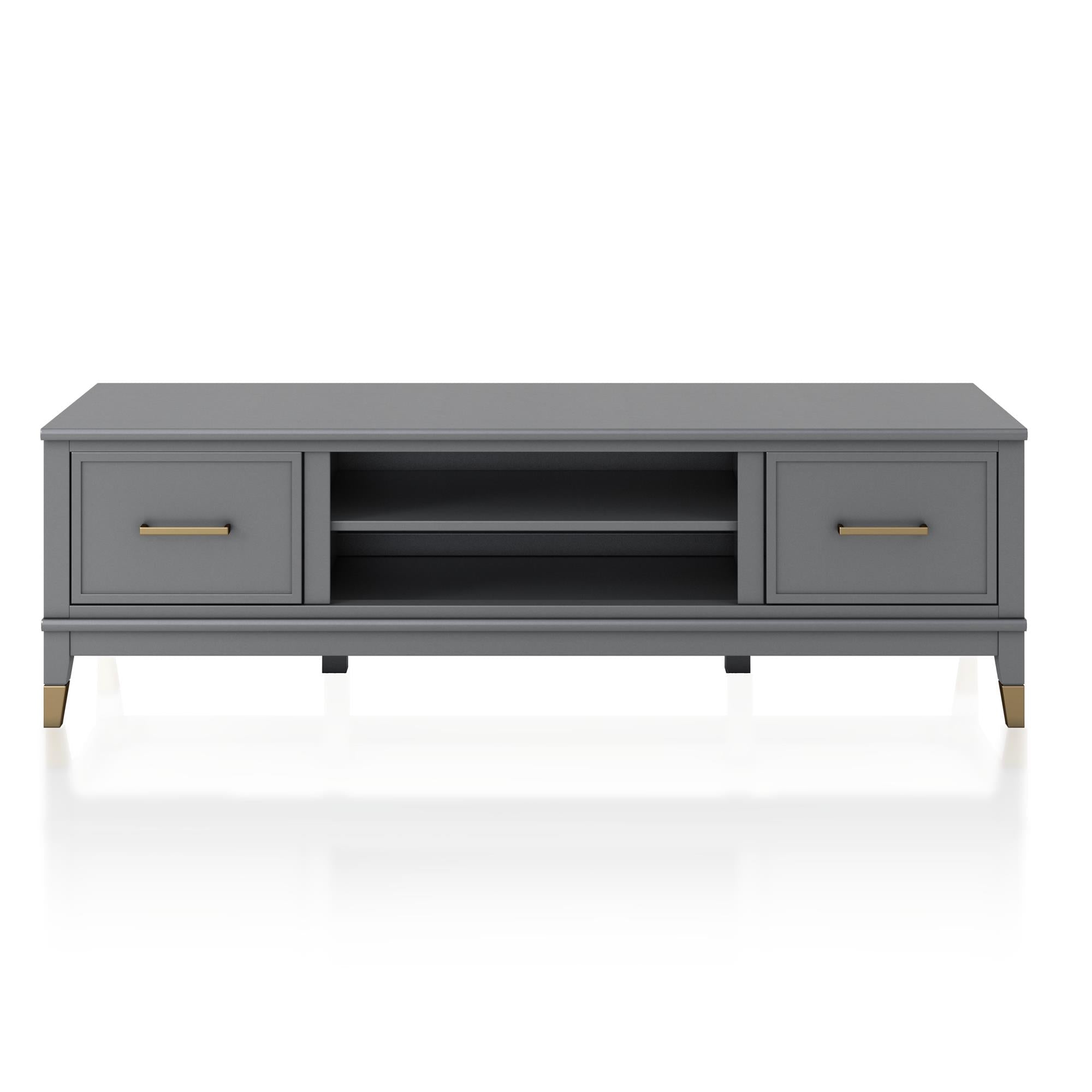 TV - bänk - 151x50x47 cm - med 2 skåp och hyllplan - grå - Westerleigh - TV - möbler - TV - bänk - 151x50x47 cm - med 2 skåp och hyllplan - grå - Westerleigh -
