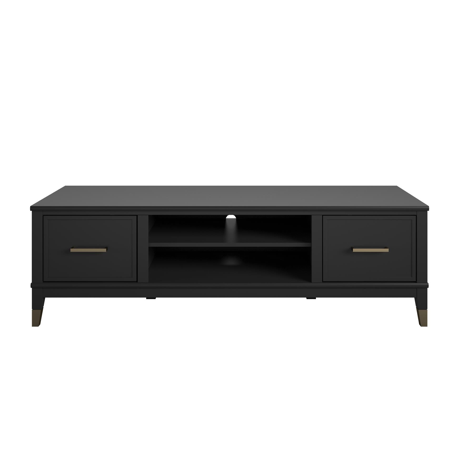 TV - bänk - 151x50x47 cm - med 2 skåp och hyllplan - svart - Westerleigh - TV - möbler - TV - bänk - 151x50x47 cm - med 2 skåp och hyllplan - svart - Westerleigh -