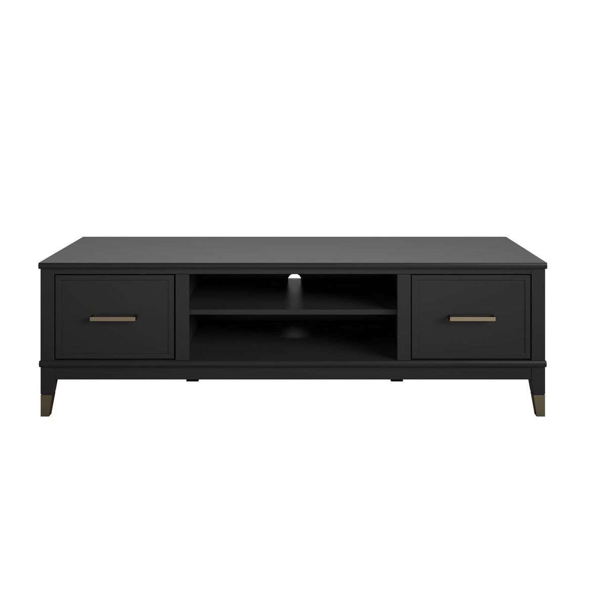 TV-bänk - 151x50x47 cm - med 2 Skåp och hylla - svart - Westerleigh