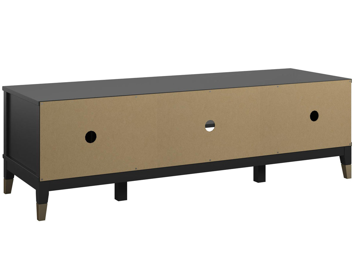 TV-bänk - 151x50x47 cm - med 2 Skåp och hylla - svart - Westerleigh