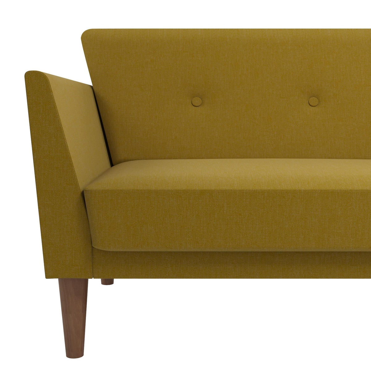 Bäddsoffa - 204x85x83 cm - för 3 personer, klädd med linne - gul - Regal