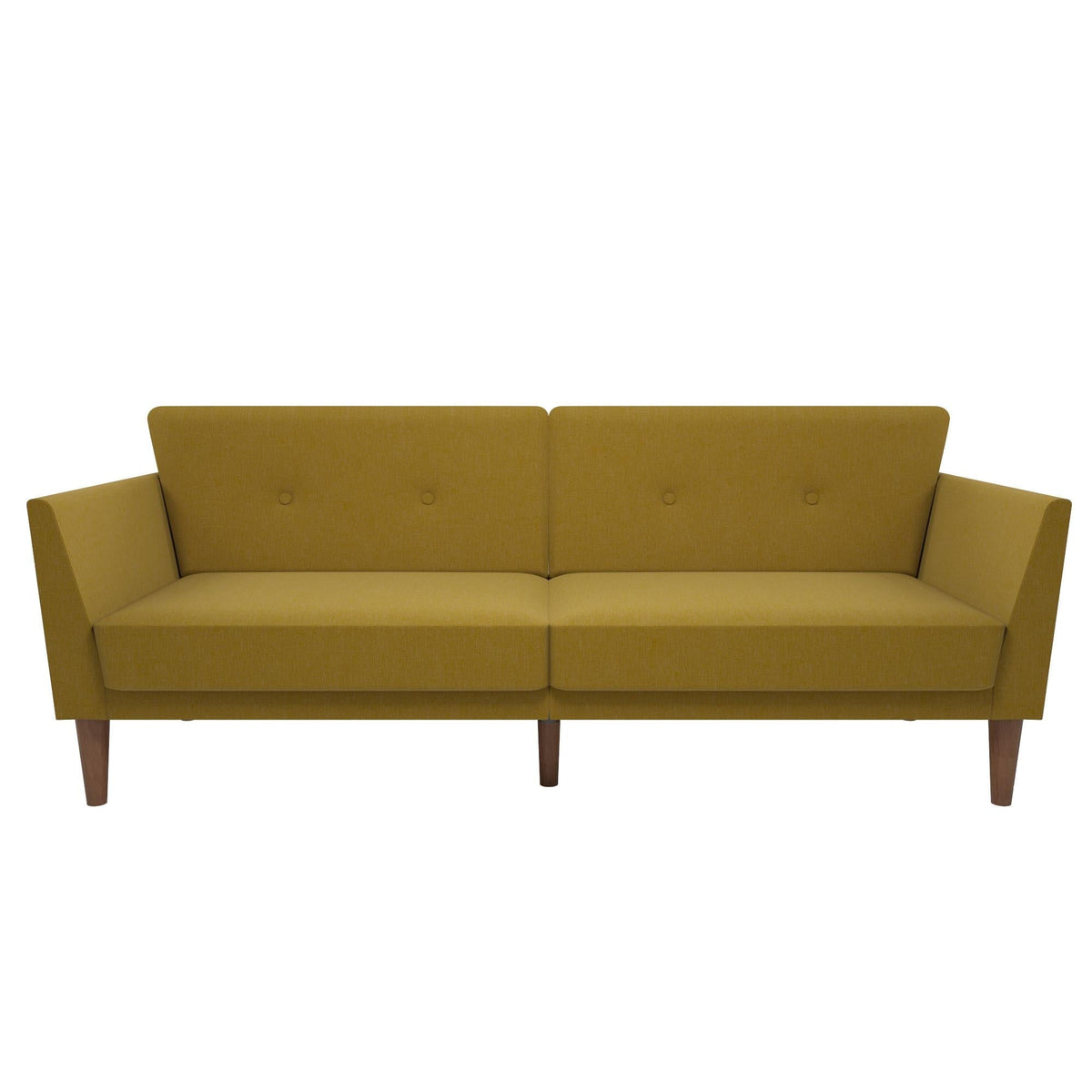 Bäddsoffa - 204x85x83 cm - för 3 personer, klädd med linne - gul - Regal