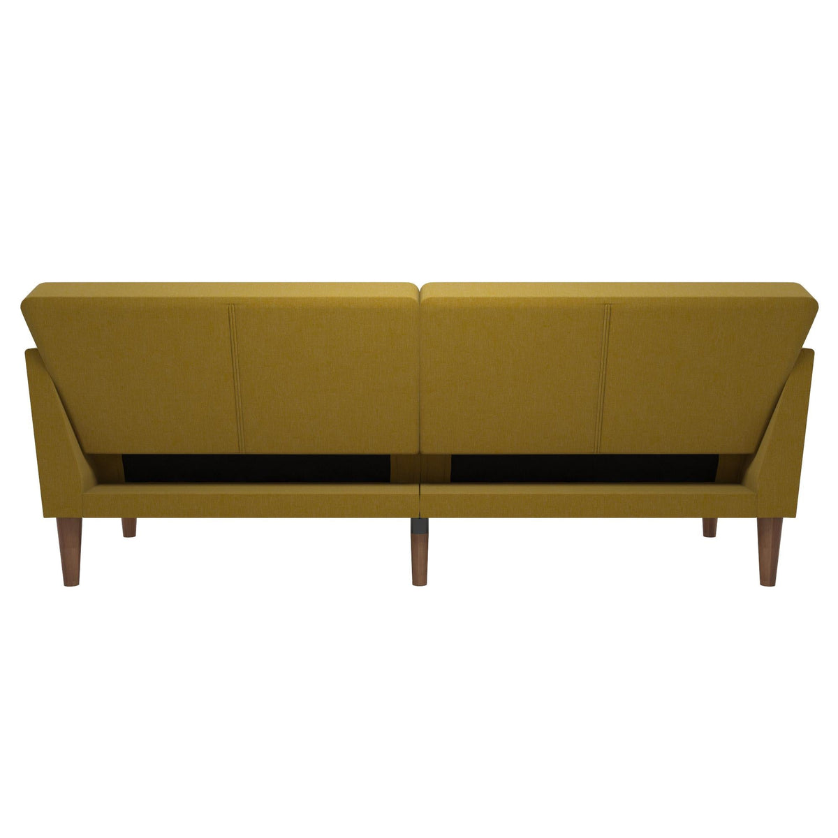 Bäddsoffa - 204x85x83 cm - för 3 personer, klädd med linne - gul - Regal