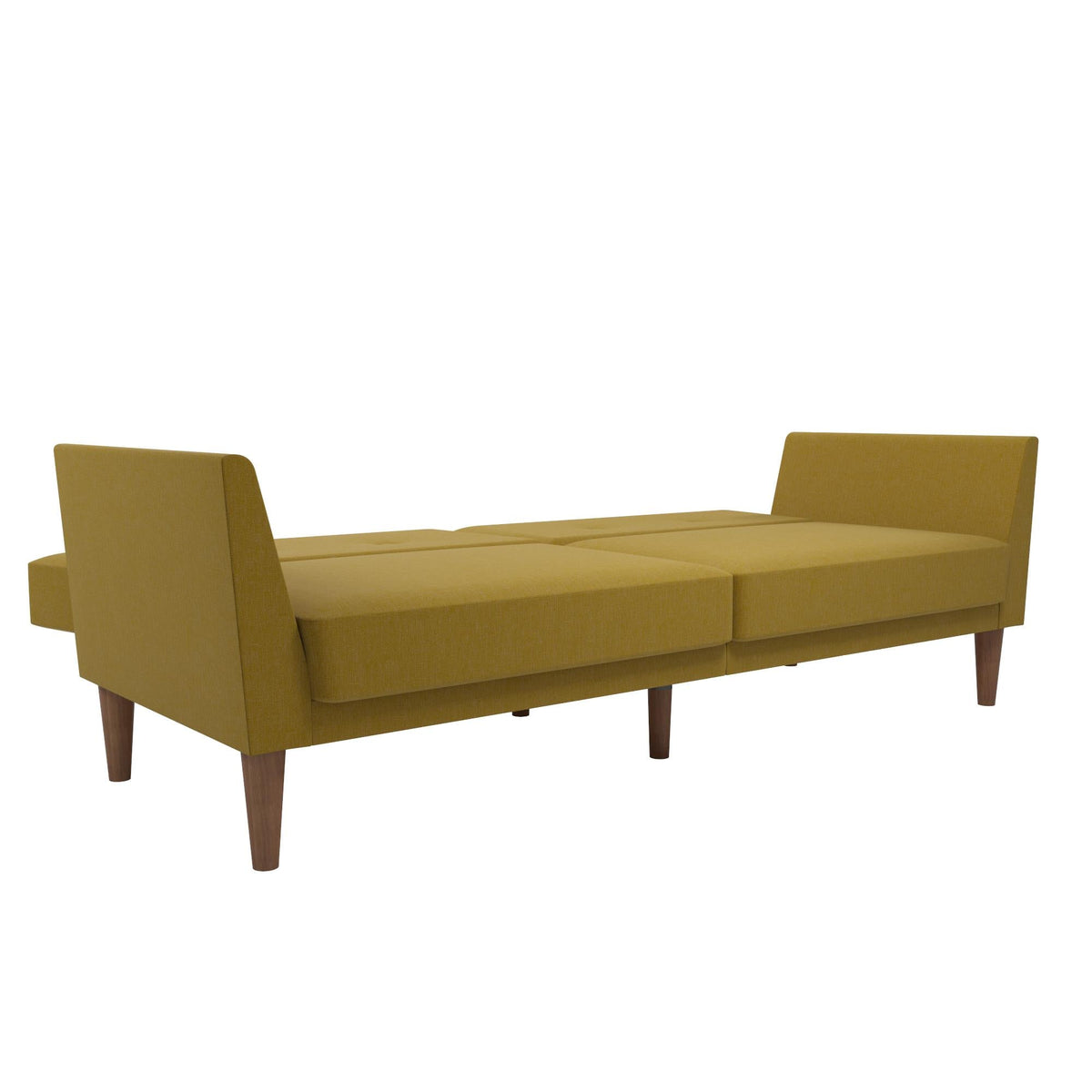 Bäddsoffa - 204x85x83 cm - för 3 personer, klädd med linne - gul - Regal