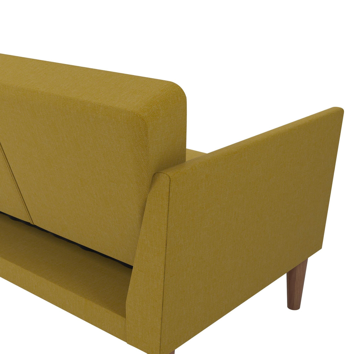Bäddsoffa - 204x85x83 cm - för 3 personer, klädd med linne - gul - Regal