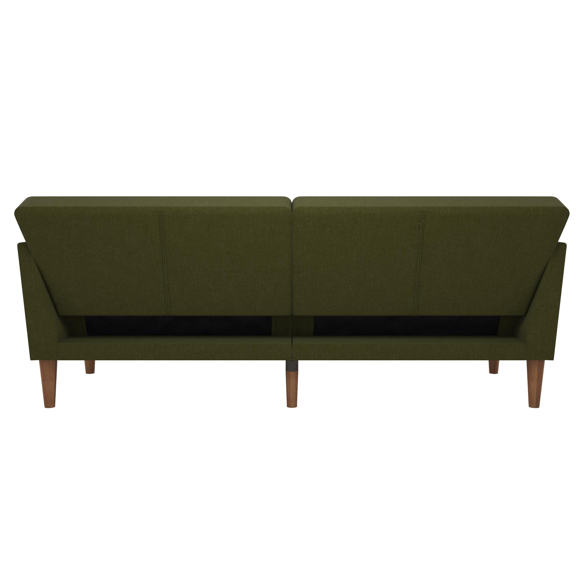 Bäddsoffa - 204x85x83 cm - för 3 personer, klädd med linne - grön - Regal - Bäddsoffor - Bäddsoffa - 204x85x83 cm - för 3 personer, klädd med linne - grön - Regal -
