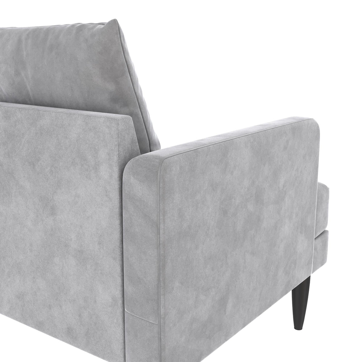 Soffa - 200x79x84 cm - för 3 personer, med sammetsklädsel och svarta metallben - grå - Bailey