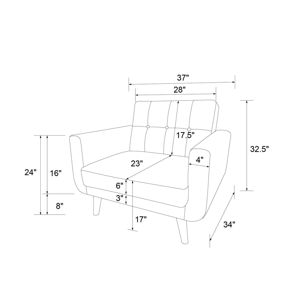 Nola Lounge Chair, Brown - MASTERSTORE - 8595677162615 - Armchairs - 2187209WE - 8595677162615