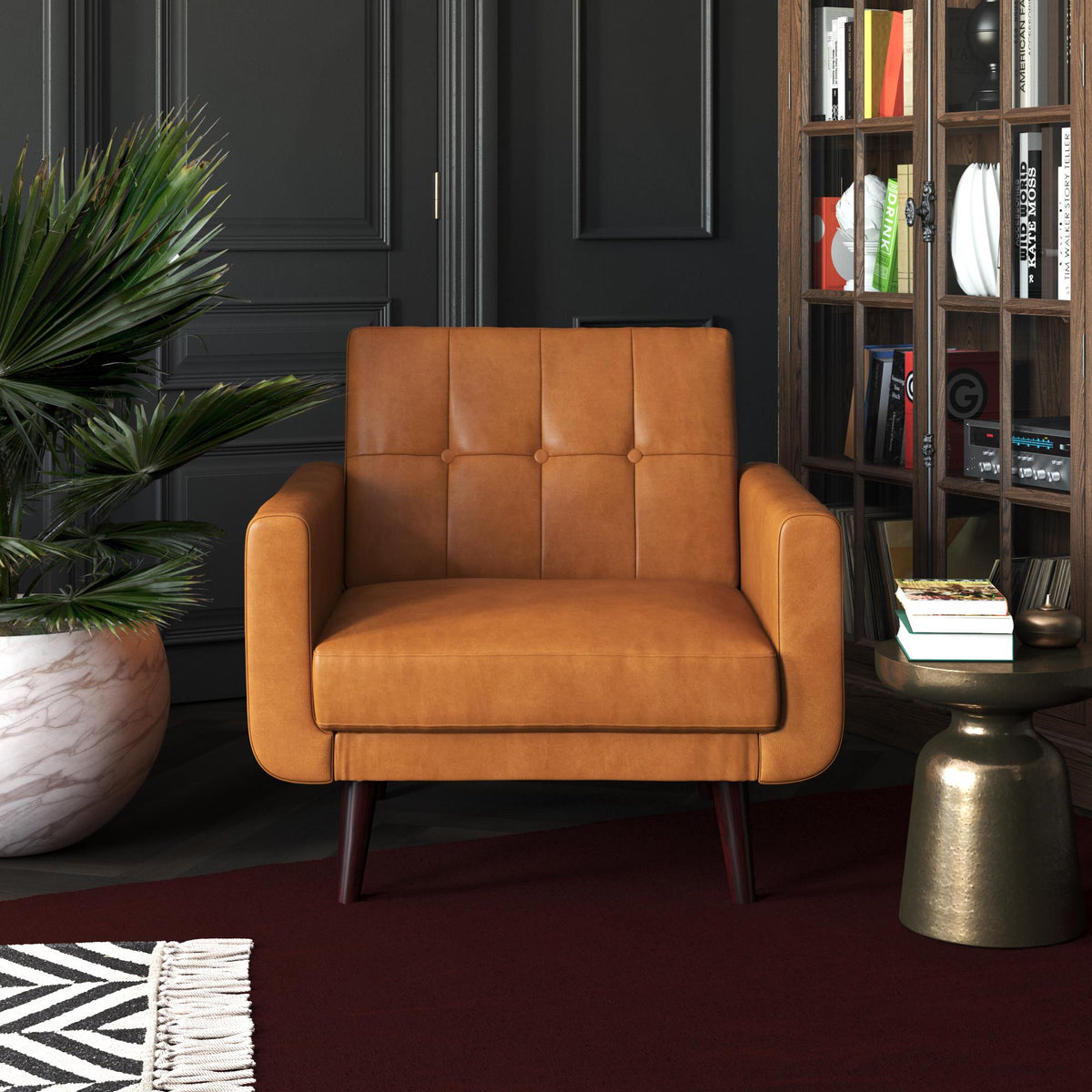 Nola Lounge Chair, Brown - MASTERSTORE - 8595677162615 - Armchairs - 2187209WE - 8595677162615