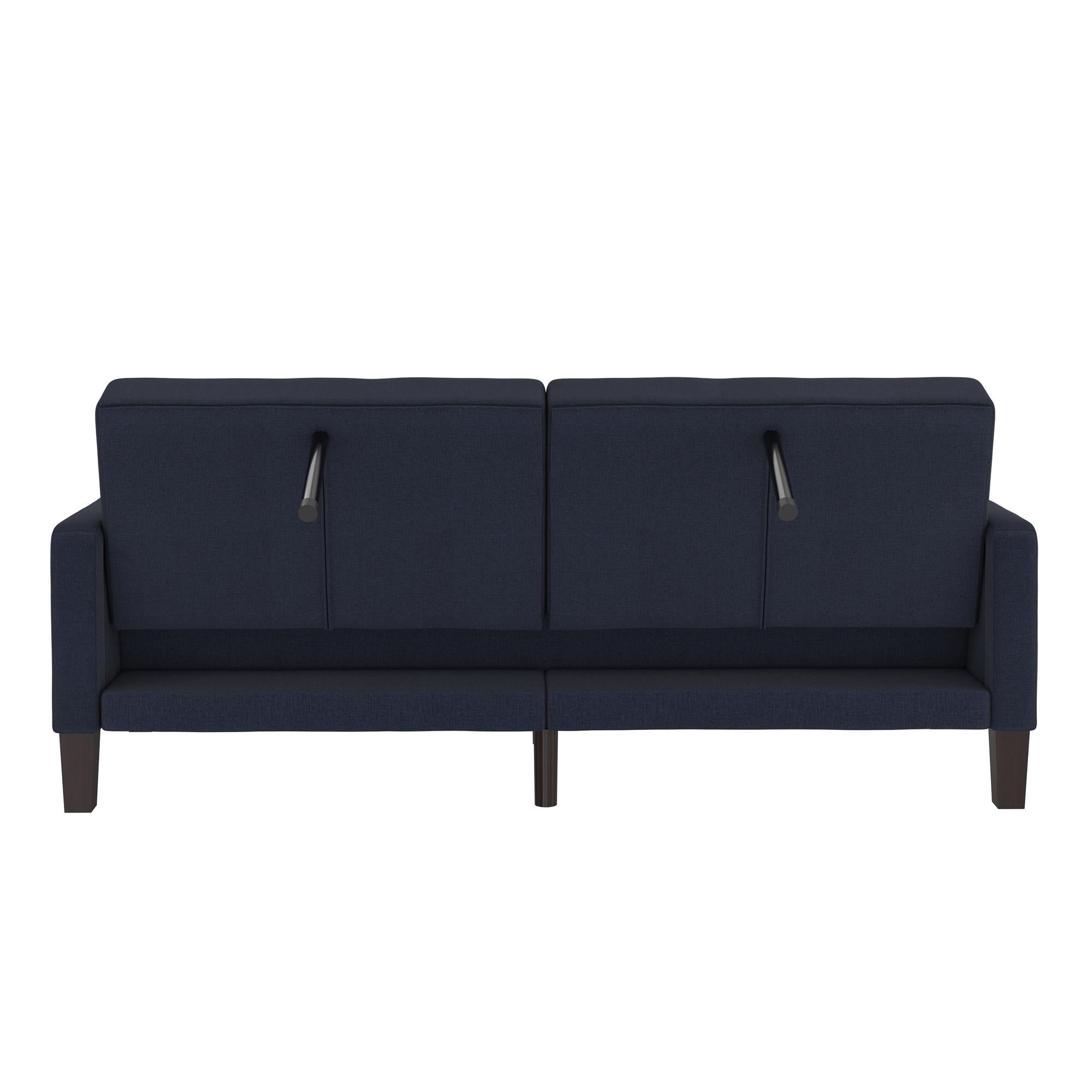 Bäddsoffa - 199x88x86 cm - för 3 personer, klädd med sammet - blå - Porter - Bäddsoffor - Bäddsoffa - 199x88x86 cm - för 3 personer, klädd med sammet - blå - Porter -