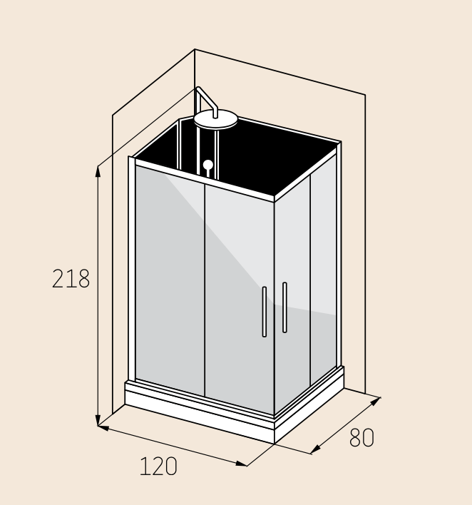Gilleleje, Shower Cabin Set - Code, Black Glass - 70 cm - MASTERSTORE - 8595677170467 - Shower Cabin Set - Code - 20 - 709 - 01 - 52 - 00 - 8595677170467