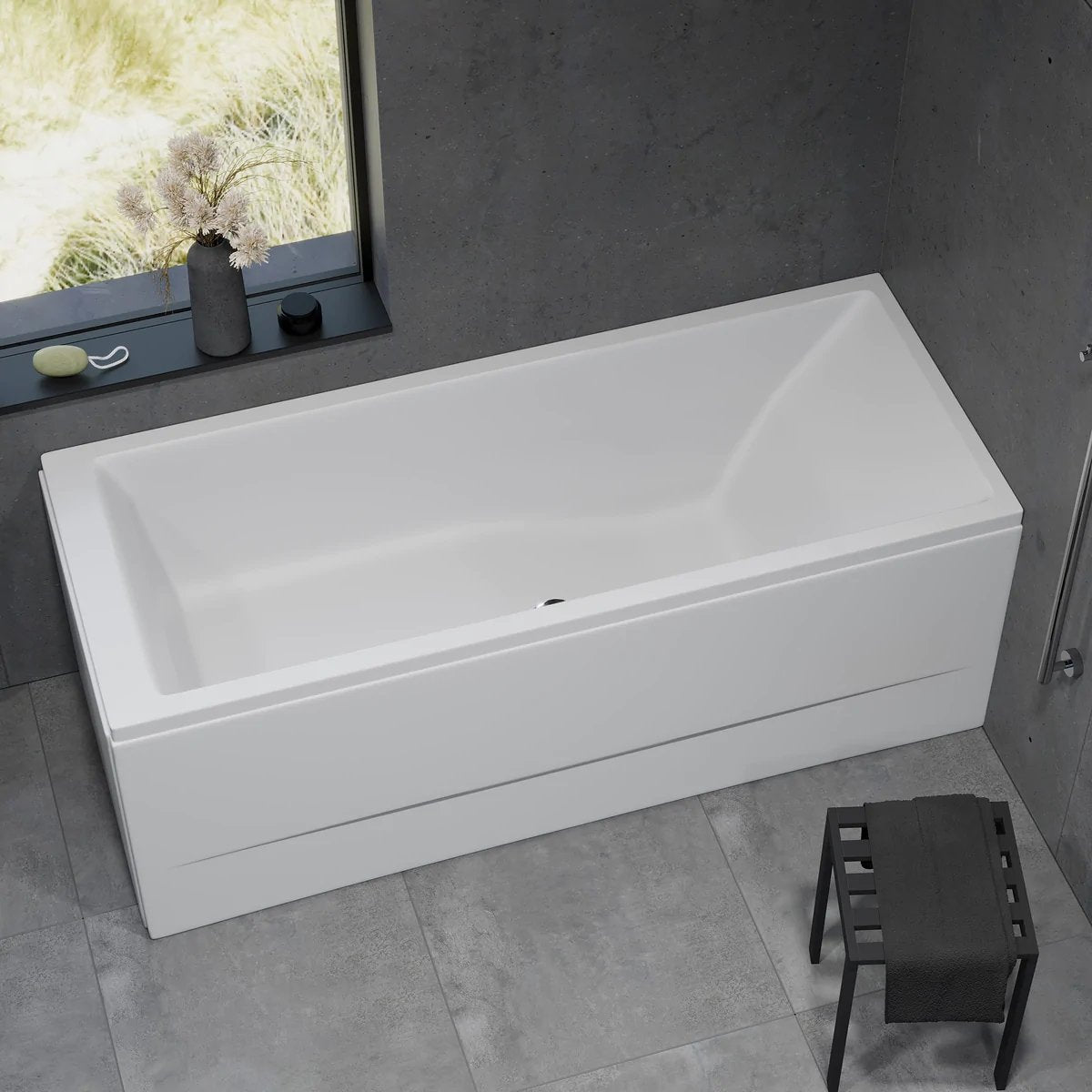 Svaneke, Bathtub Set - Code, White Glossy - 160 cm - MASTERSTORE - 8595677170528 - Bathtub Set - Code - 47 - 160 - 02 - 11 - 30 - 8595677170528