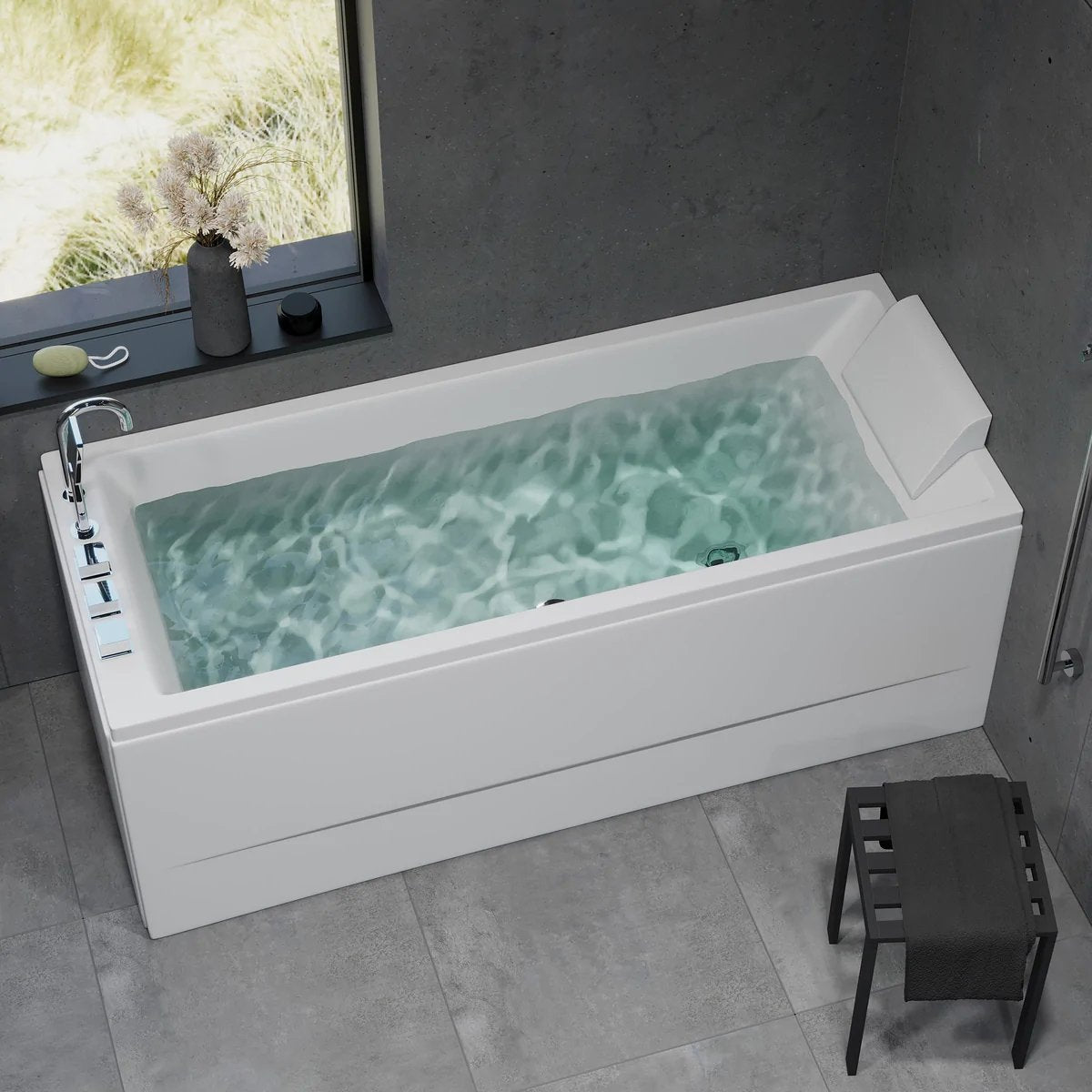 Svaneke, Bathtub Set - Code, White Glossy - 160 cm - MASTERSTORE - 8595677170528 - Bathtub Set - Code - 47 - 160 - 02 - 11 - 30 - 8595677170528