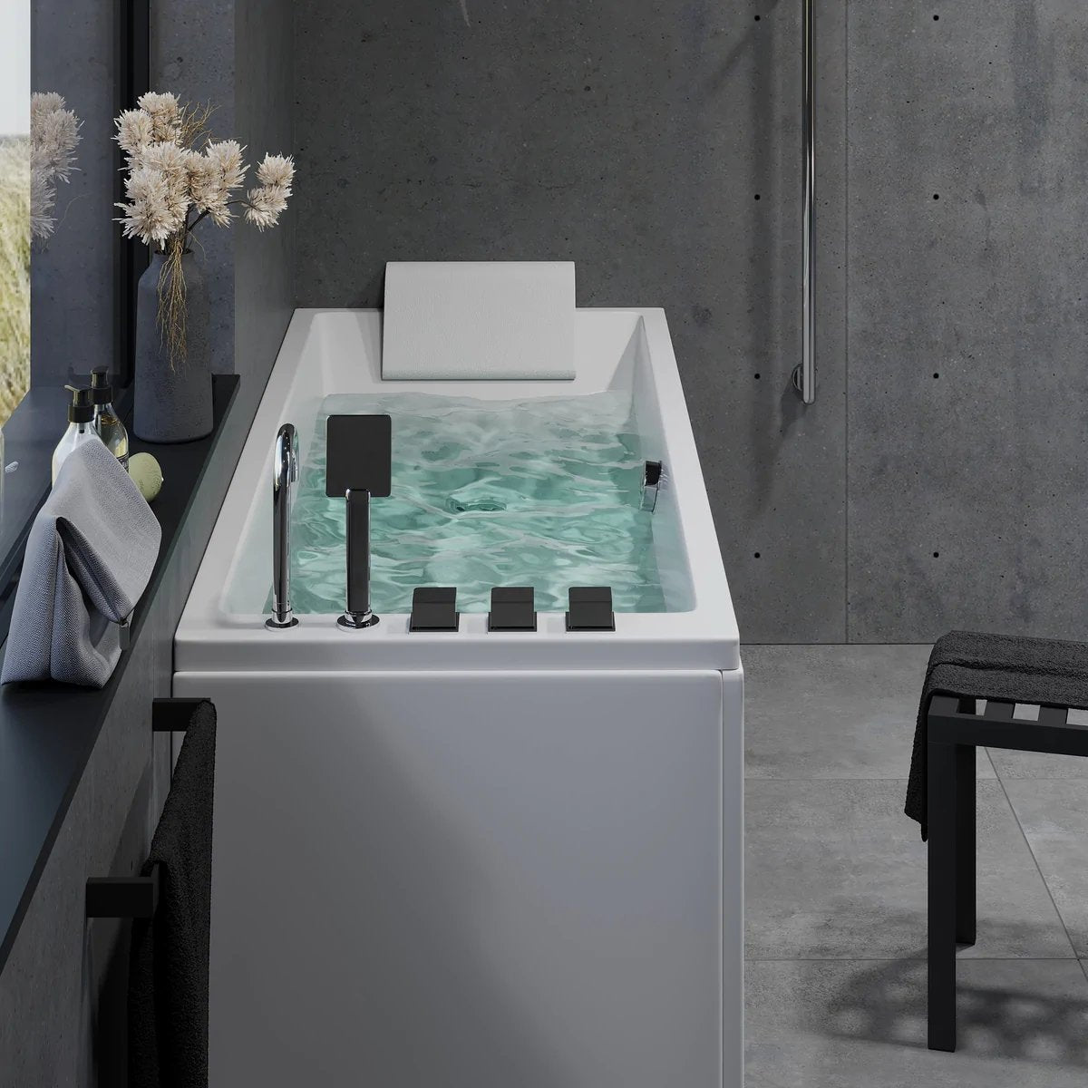 Svaneke, Bathtub Set - Code, White Glossy - 170 cm - MASTERSTORE - 8595677170535 - Bathtub Set - Code - 47 - 170 - 02 - 11 - 30 - 8595677170535