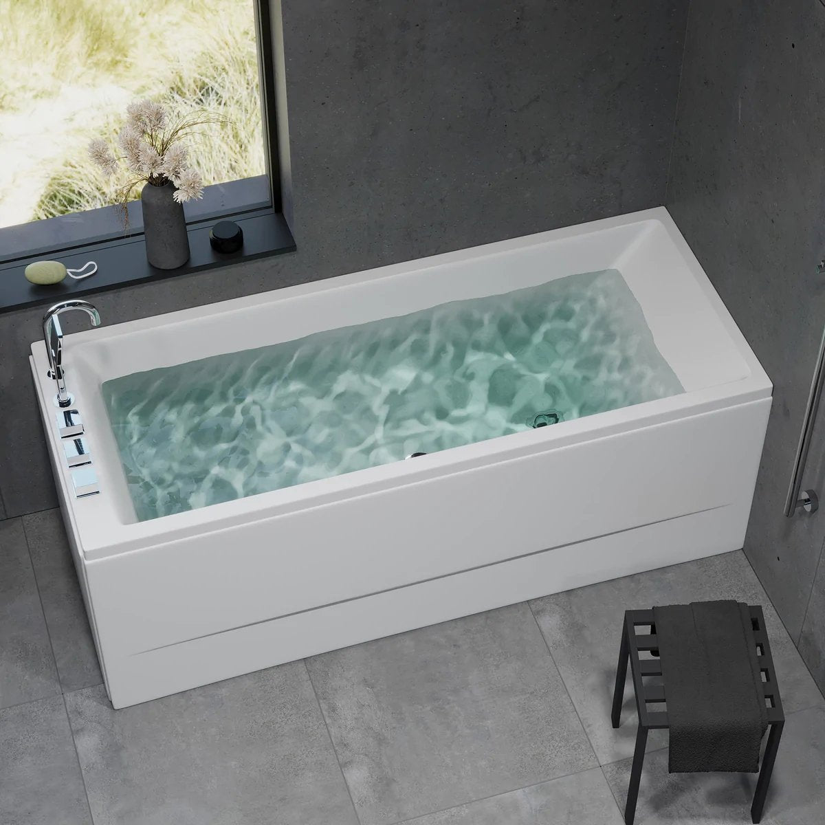 Svaneke, Bathtub Set - Code, White Glossy - 170 cm - MASTERSTORE - 8595677170535 - Bathtub Set - Code - 47 - 170 - 02 - 11 - 30 - 8595677170535