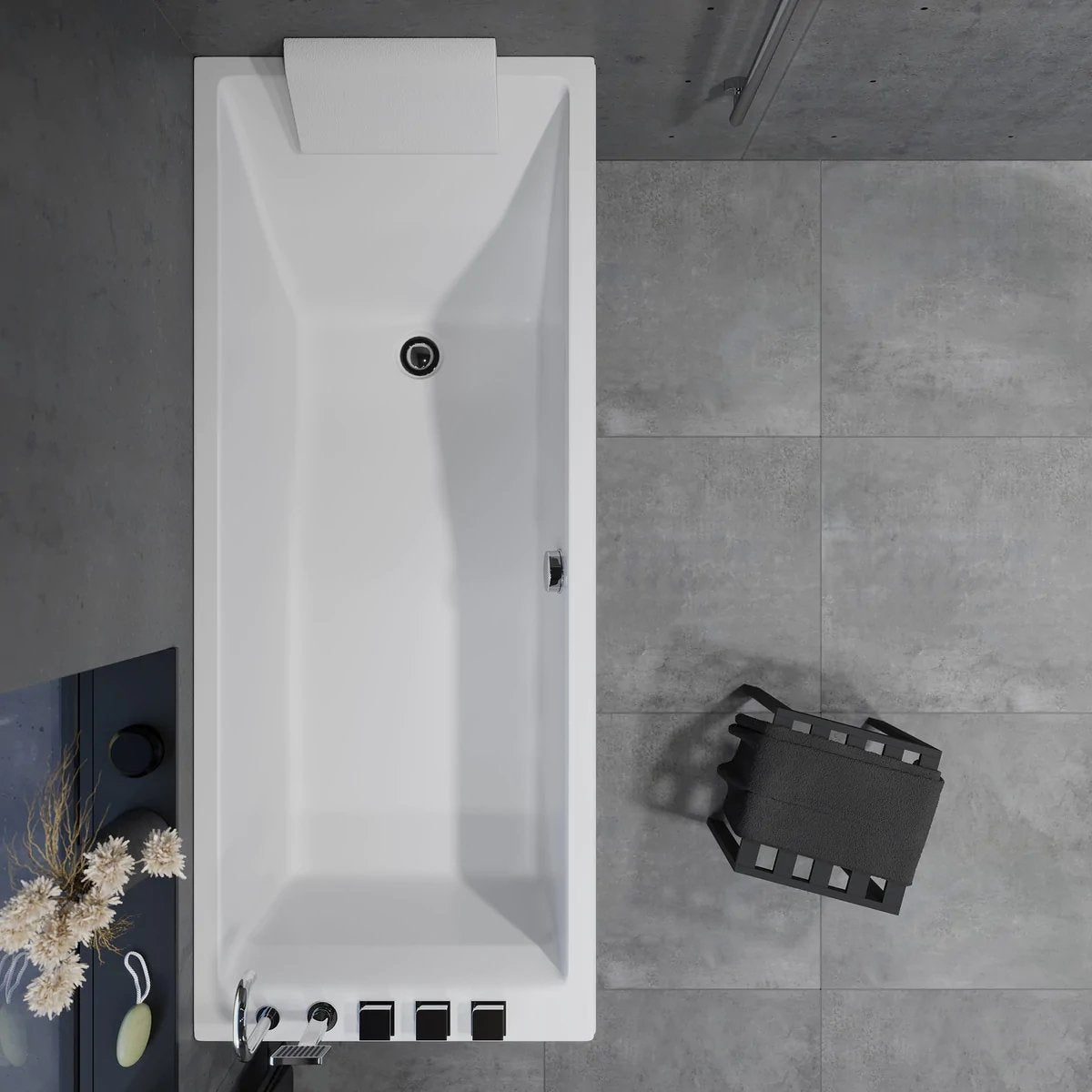 Svaneke, Bathtub Set - Code, White Glossy - 170 cm - MASTERSTORE - 8595677170535 - Bathtub Set - Code - 47 - 170 - 02 - 11 - 30 - 8595677170535