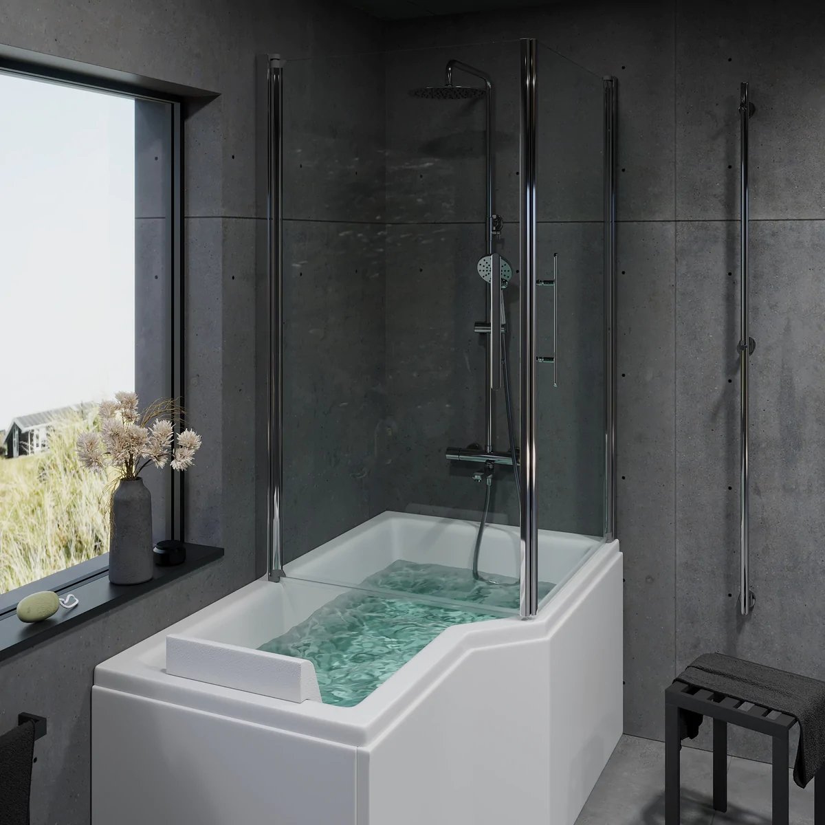 Svensmarke, Bathtub Set - Code, White Glossy - 150 cm - MASTERSTORE - 8595677170559 - Bathtub Set - Code - 47 - 150 - 03 - 11 - 30 - 8595677170559