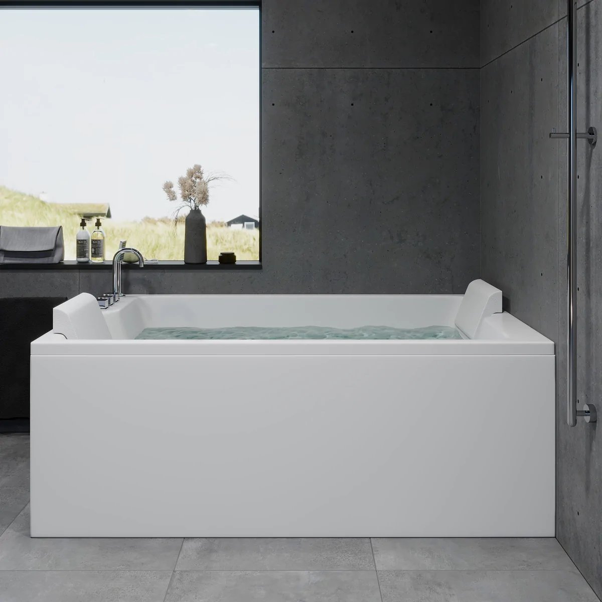 Skibstrup, Bathtub Set - Code, White Glossy - 170 cm - MASTERSTORE - 8595677170566 - Bathtub Set - Code - 47 - 170 - 05 - 11 - 30 - 8595677170566