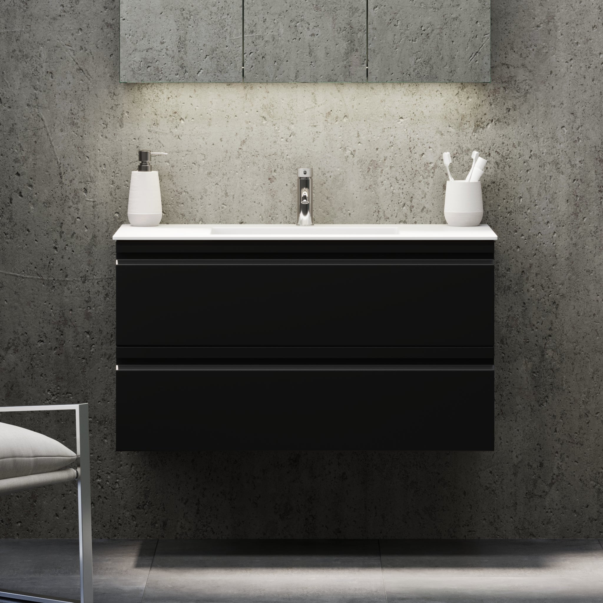 Knarrlagsund, Furniture Set - Code, Black Mat - 120 cm - MASTERSTORE - 8595677171181 - Furniture Set - Code - 74 - 120 - 52 - 02 - 40 - 8595677171181