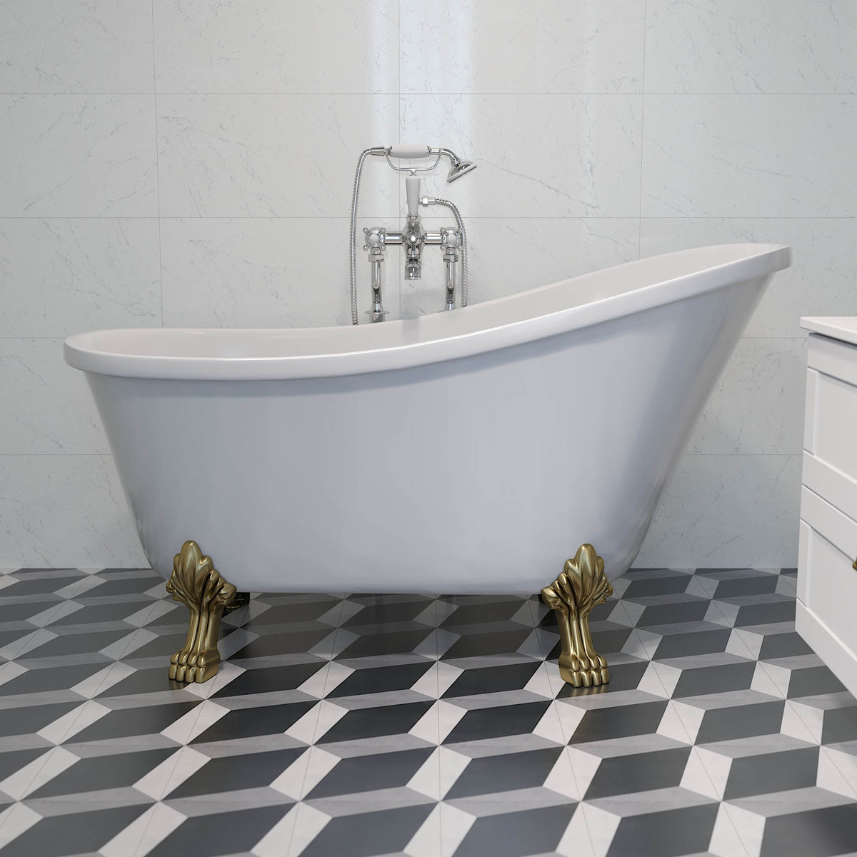 Svinkløv, Bathtub Set - Code, Chrome - 150 cm - MASTERSTORE - 8595677175790 - Bathtub - 47-150-65-60-40 - 8595677175790