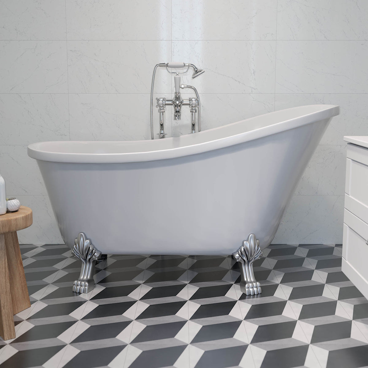 Svinkløv, Bathtub Set - Code, Chrome - 160 cm - MASTERSTORE - 8595677175882 - Bathtub - 47-160-65-60-40 - 8595677175882