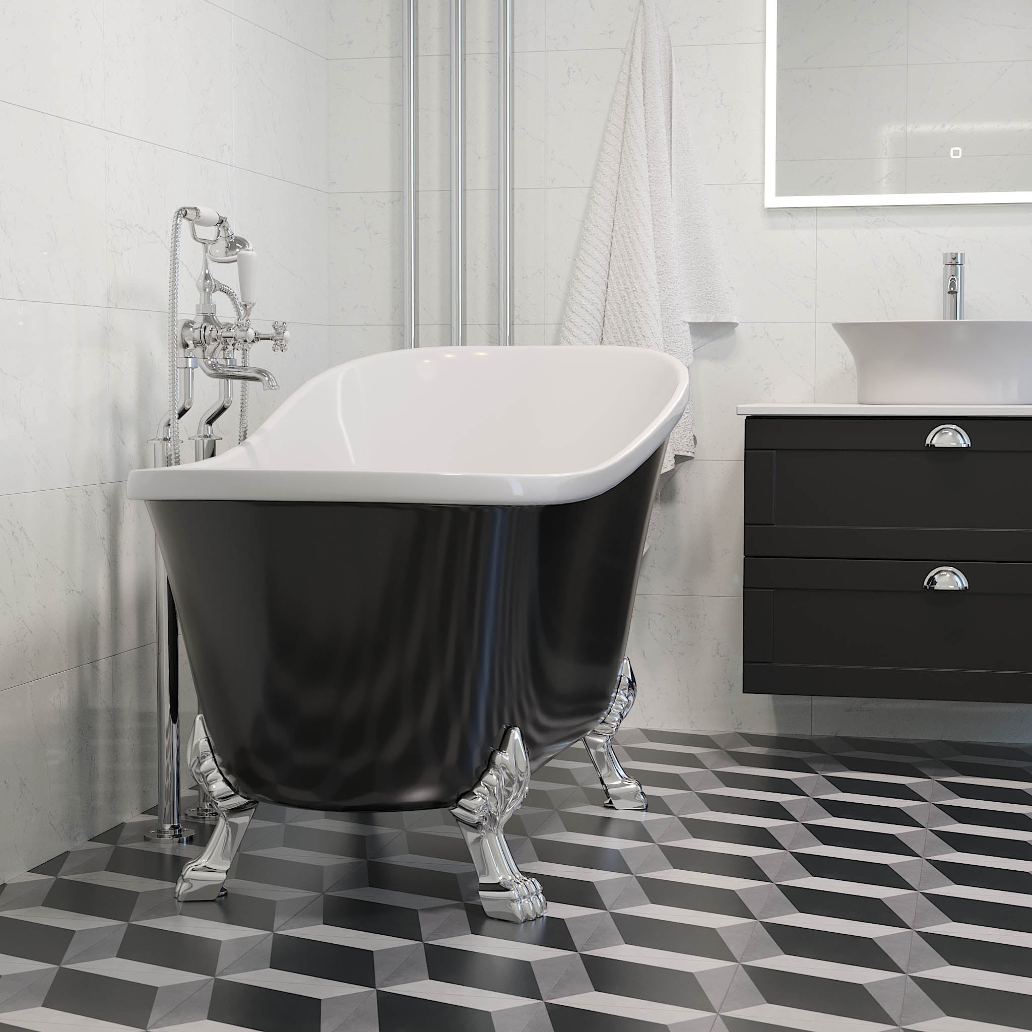 Svinkløv, Bathtub Set - Code, Satin - 150 cm - MASTERSTORE - 8595677175974 - Bathtub Set - Code - 47 - 150 - 65 - 60 - 42 - 8595677175974